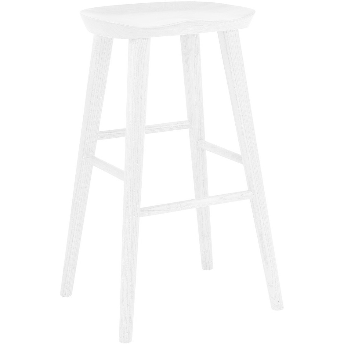 30"" White Solid Wood Bar Stool