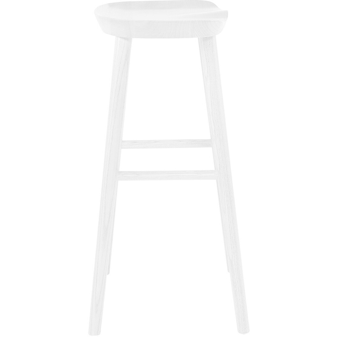 30"" White Solid Wood Bar Stool