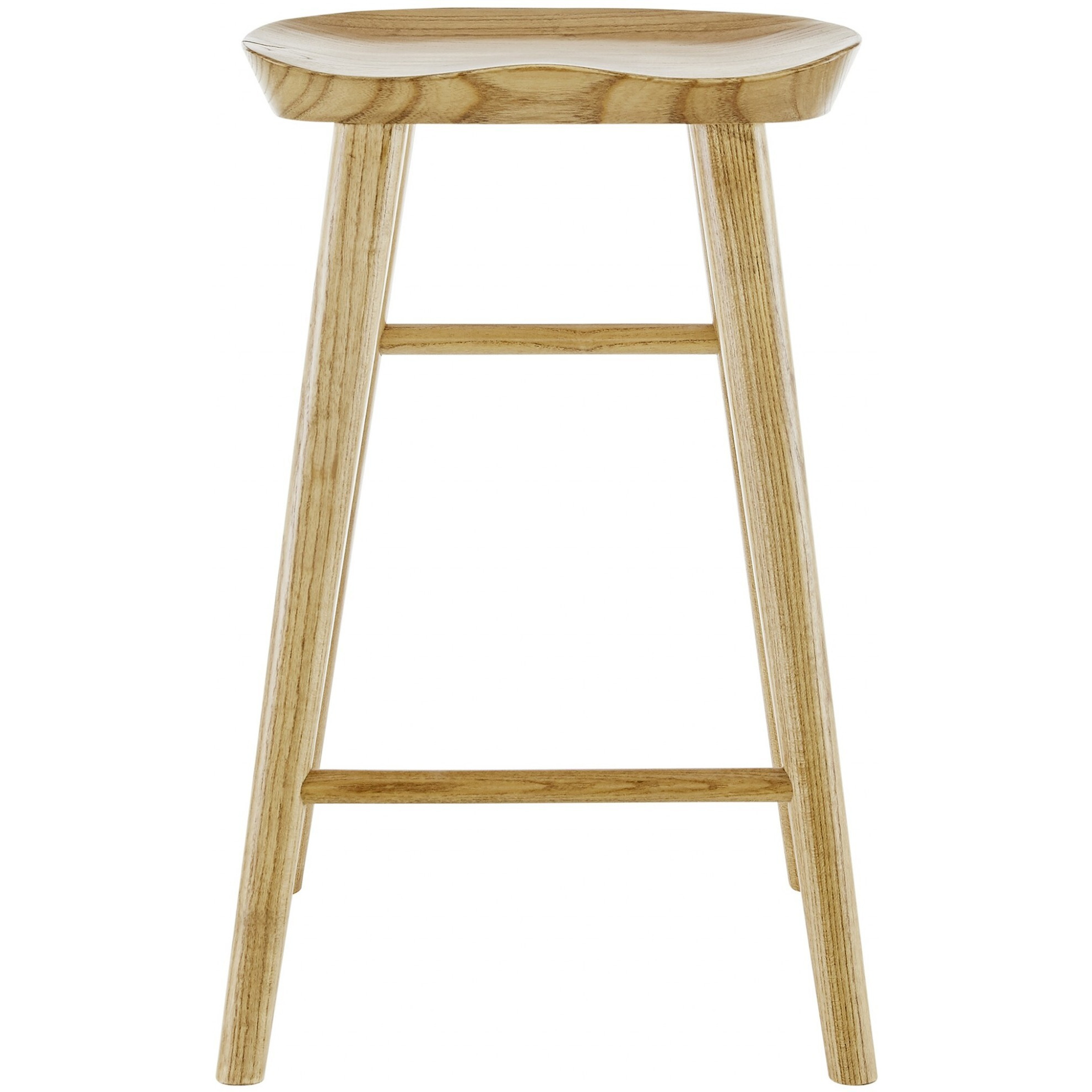 26"" Light Natural Brown Solid Wood Counter Stool