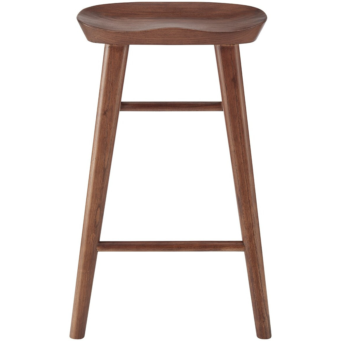 26"" Dark Brown Solid Wood Counter Stool