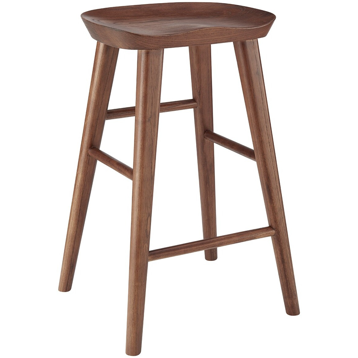 26"" Dark Brown Solid Wood Counter Stool