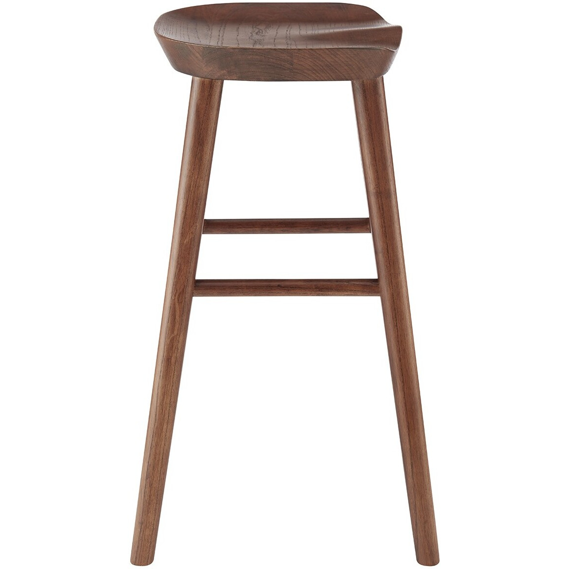 26"" Dark Brown Solid Wood Counter Stool