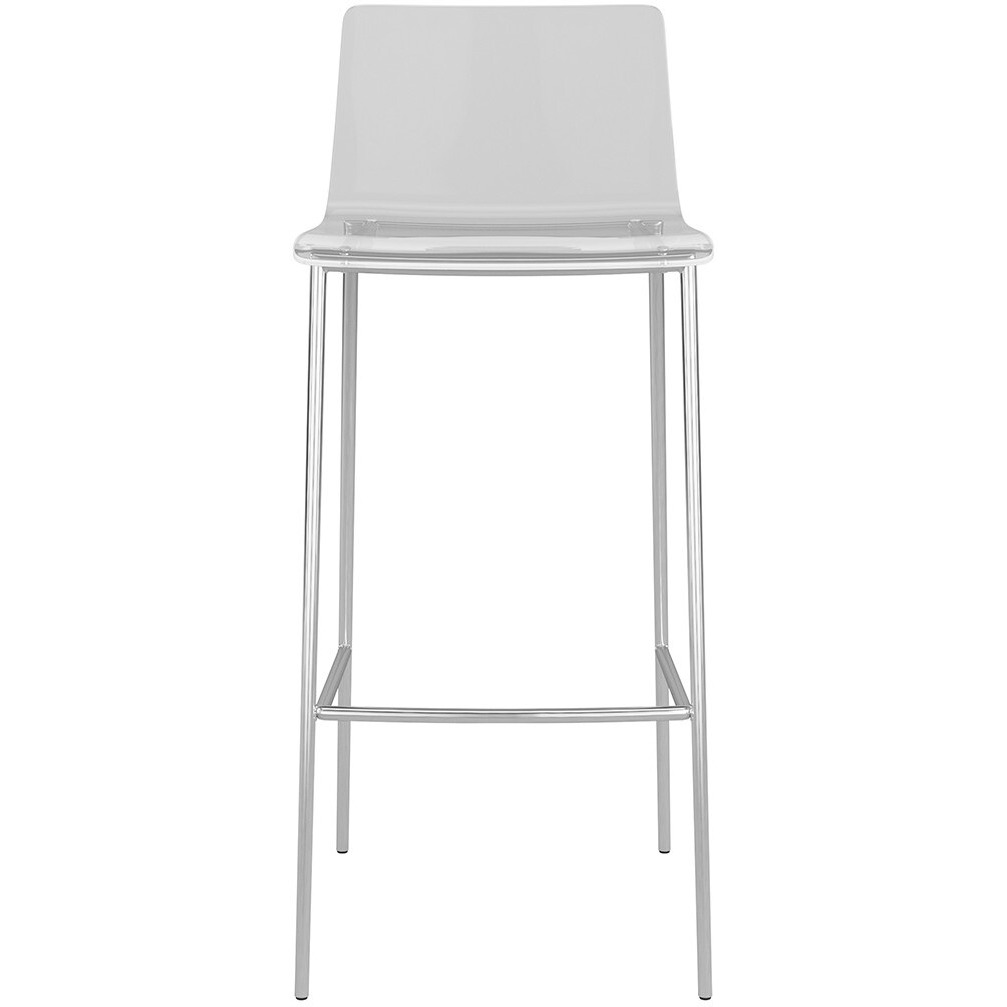 Set Of Two Contemporary Acrylic And Nickel Bar Stools