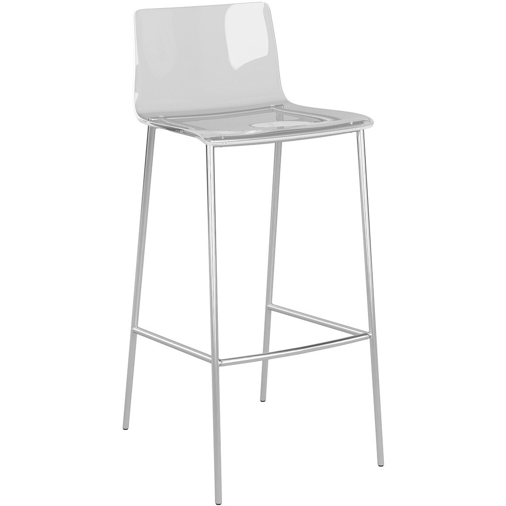 Set Of Two Contemporary Acrylic And Nickel Bar Stools