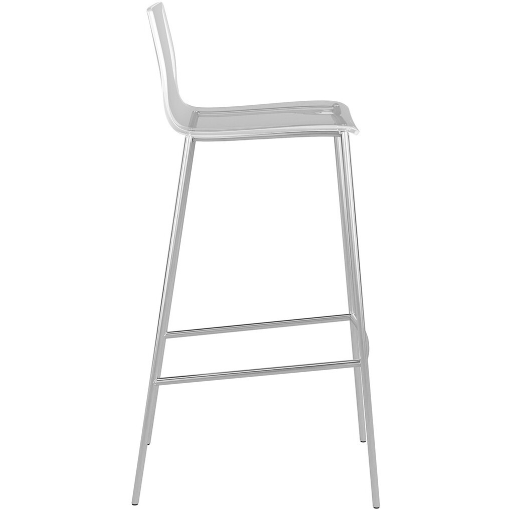 Set Of Two Contemporary Acrylic And Nickel Bar Stools