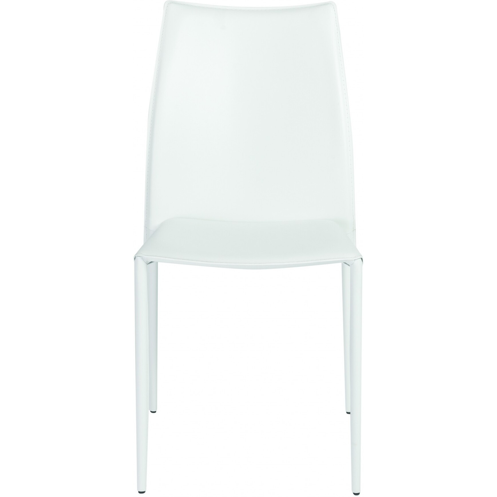 Set Of Two Premium All White Stacking Dining Chairs