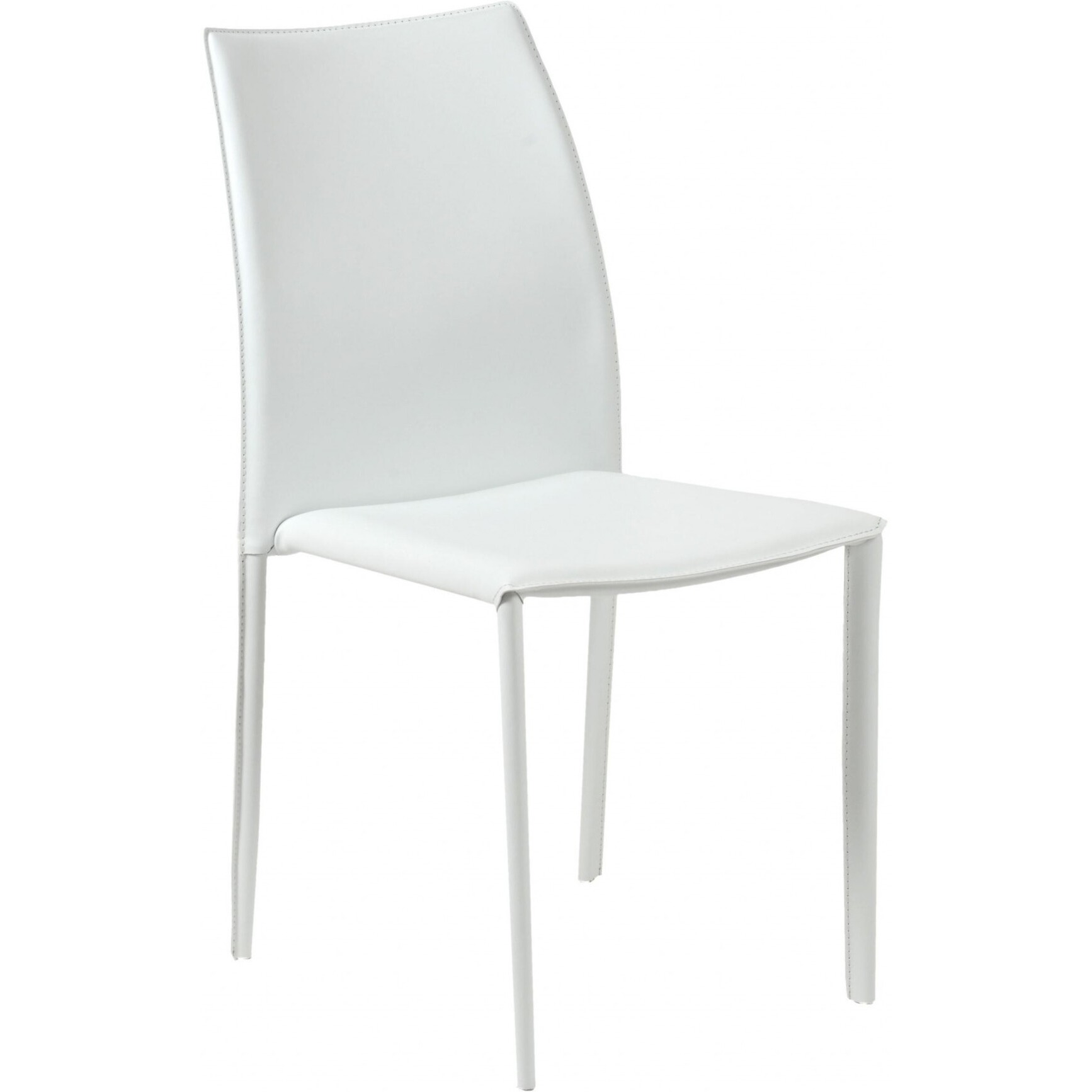 Set Of Two Premium All White Stacking Dining Chairs
