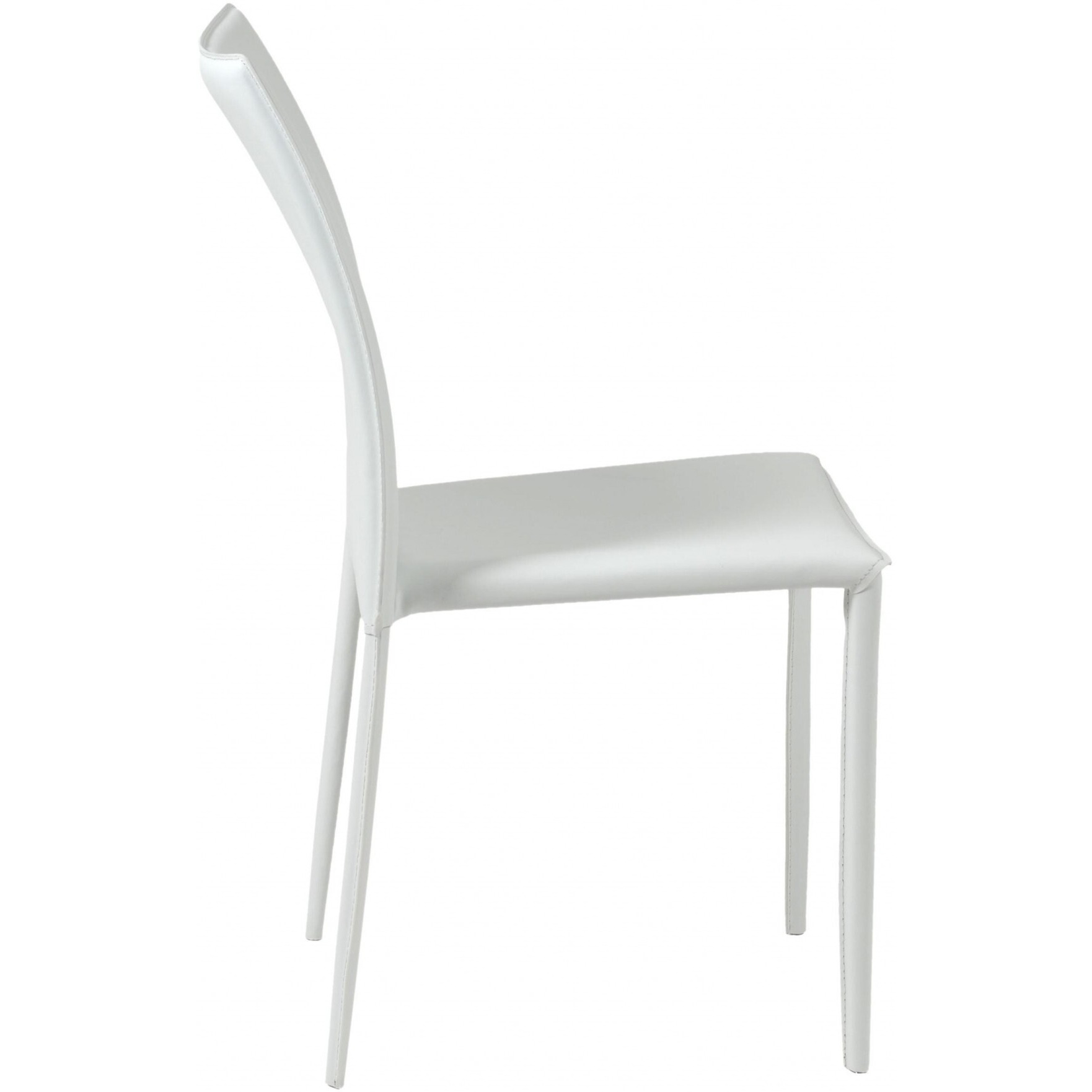 Set Of Two Premium All White Stacking Dining Chairs