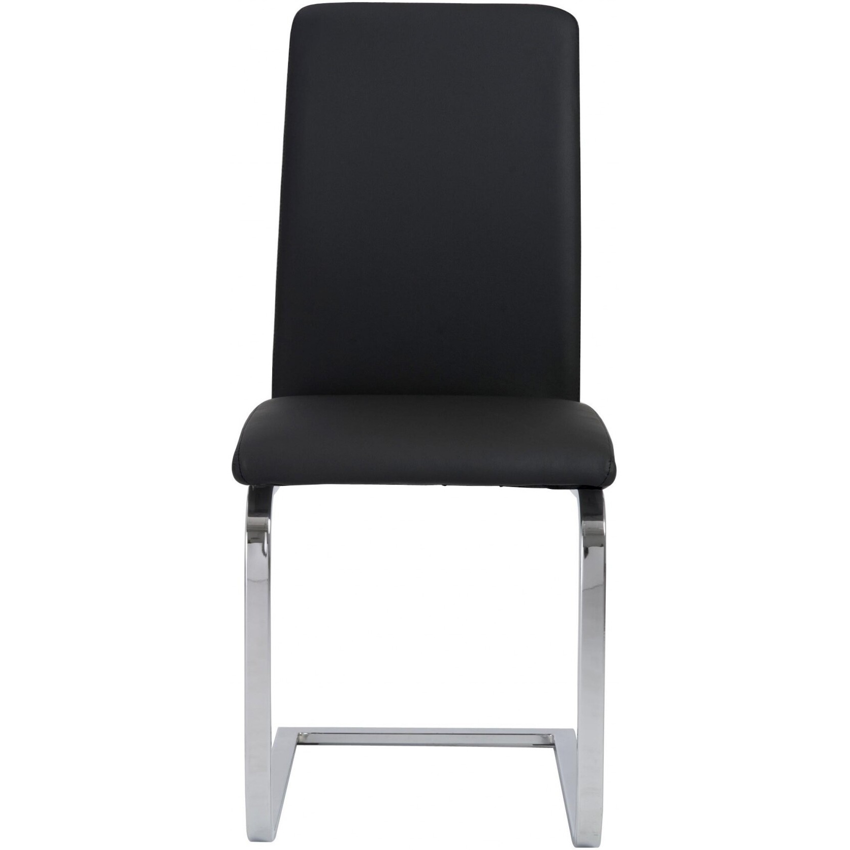 Set Of Two Mod Black And Silver Dining Chairs