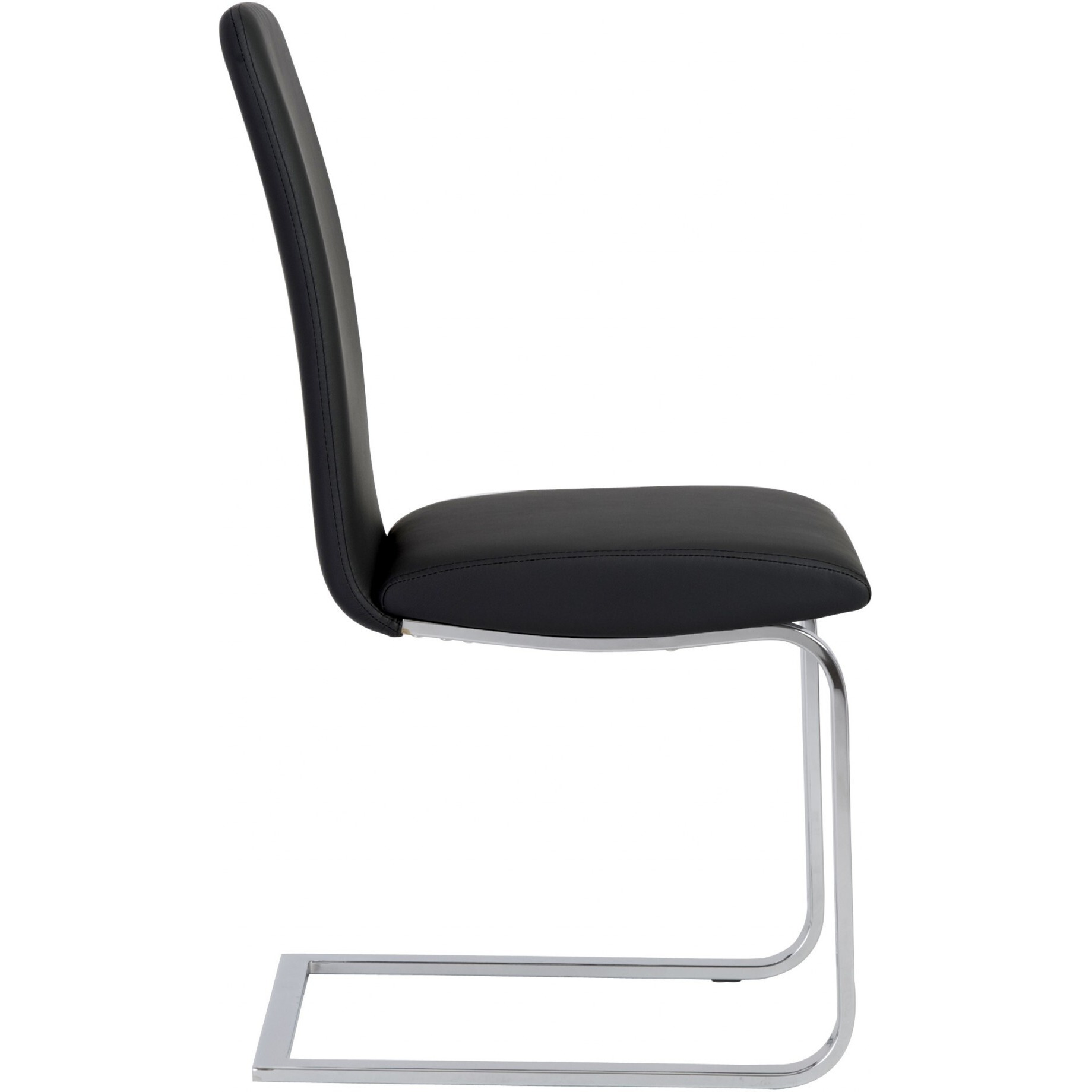 Set Of Two Mod Black And Silver Dining Chairs