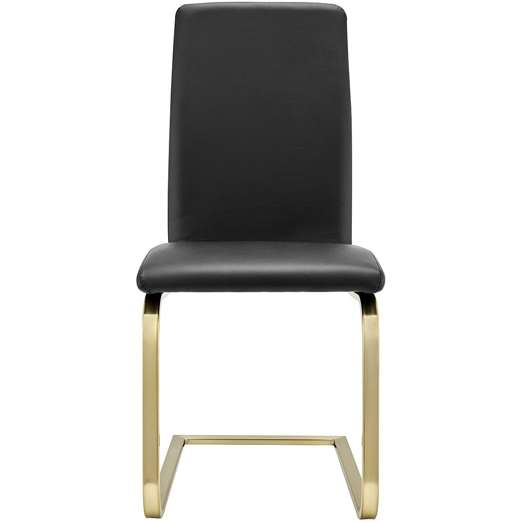 Set Of Two Mod Black And Gold Dining Chairs