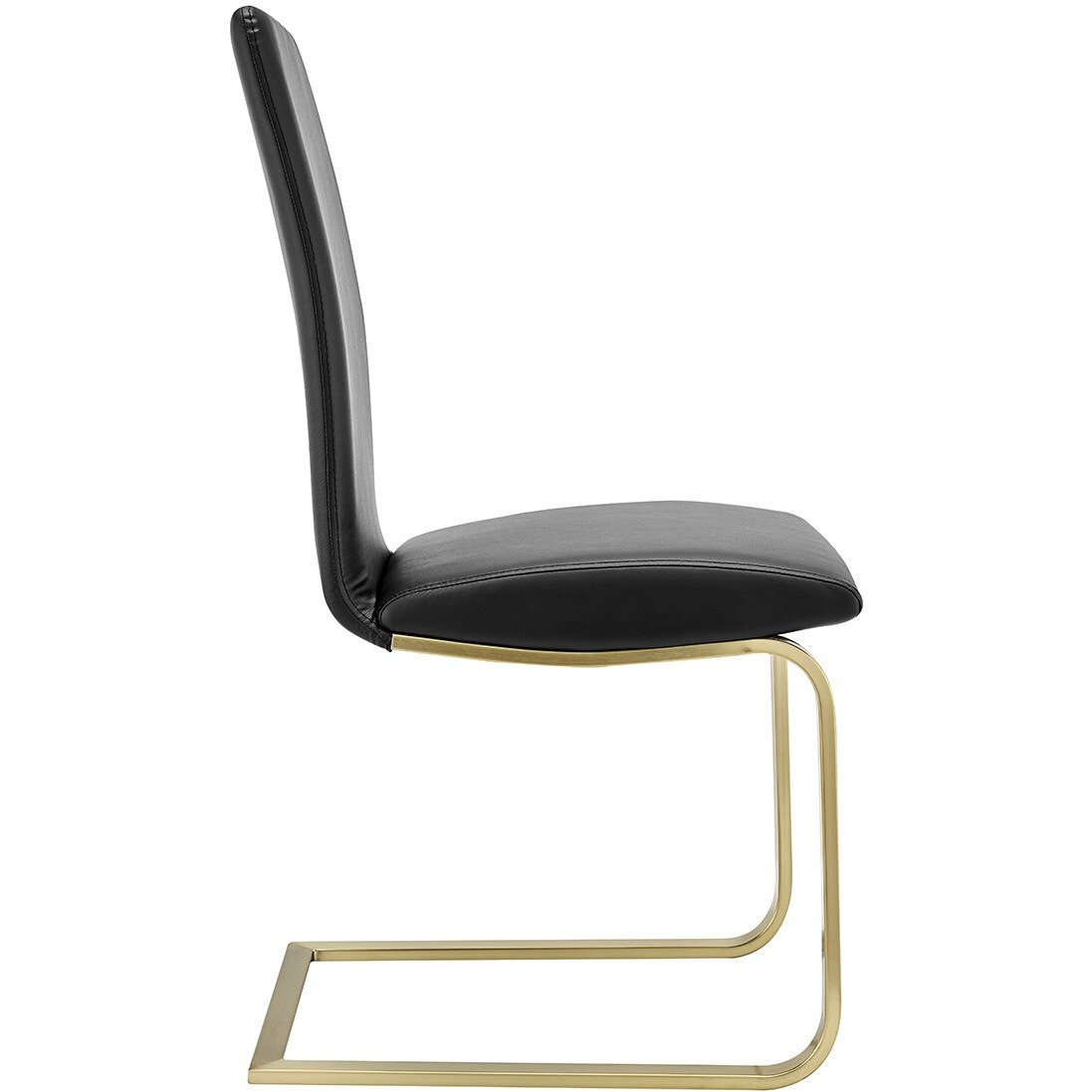 Set Of Two Mod Black And Gold Dining Chairs