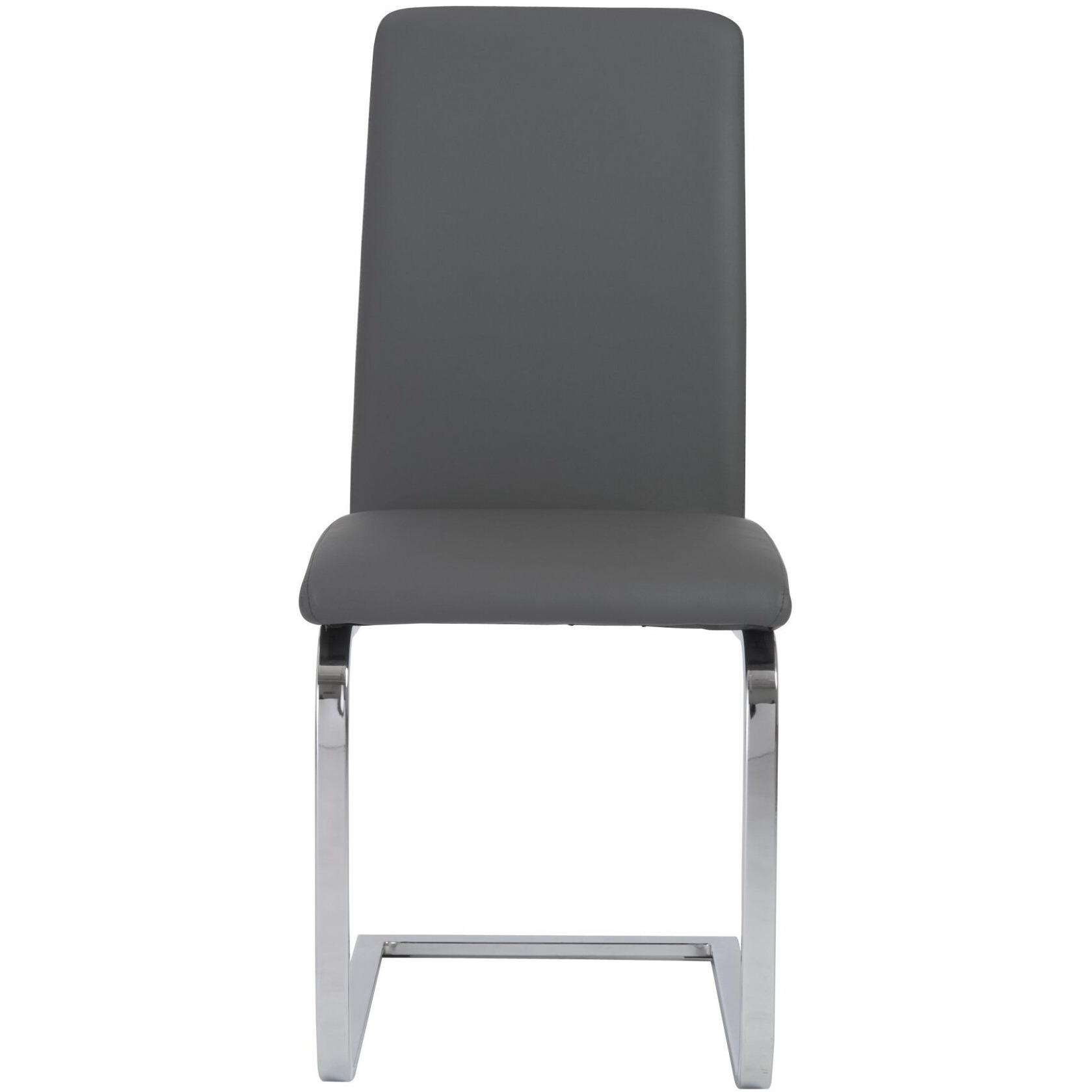 Set Of Two Mod Dark Gray And Silver Dining Chairs
