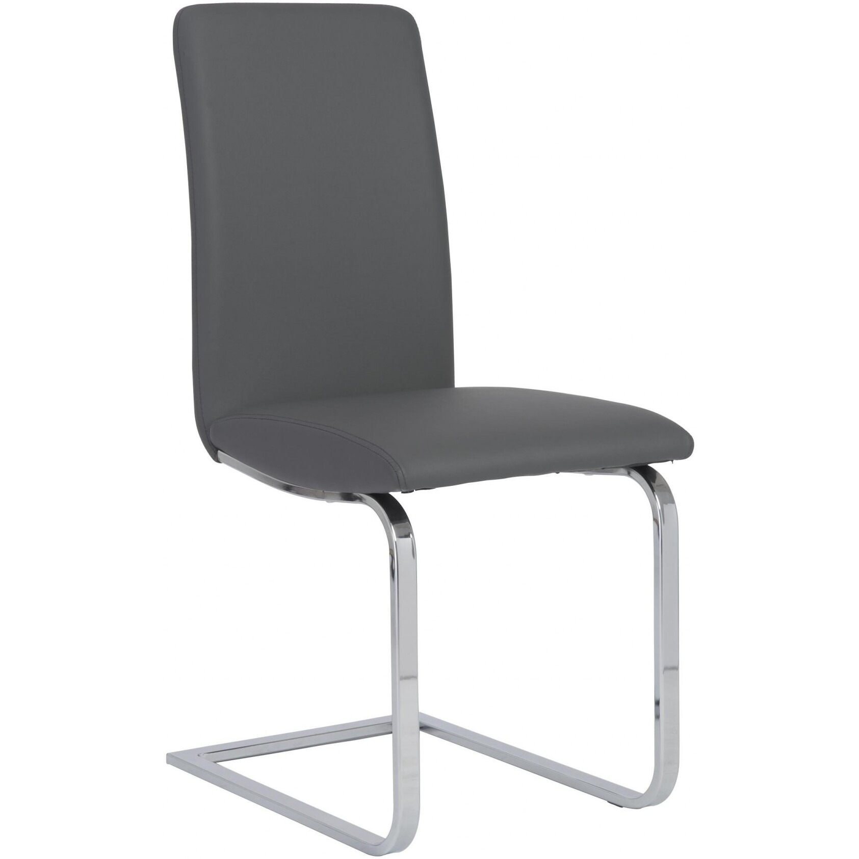 Set Of Two Mod Dark Gray And Silver Dining Chairs