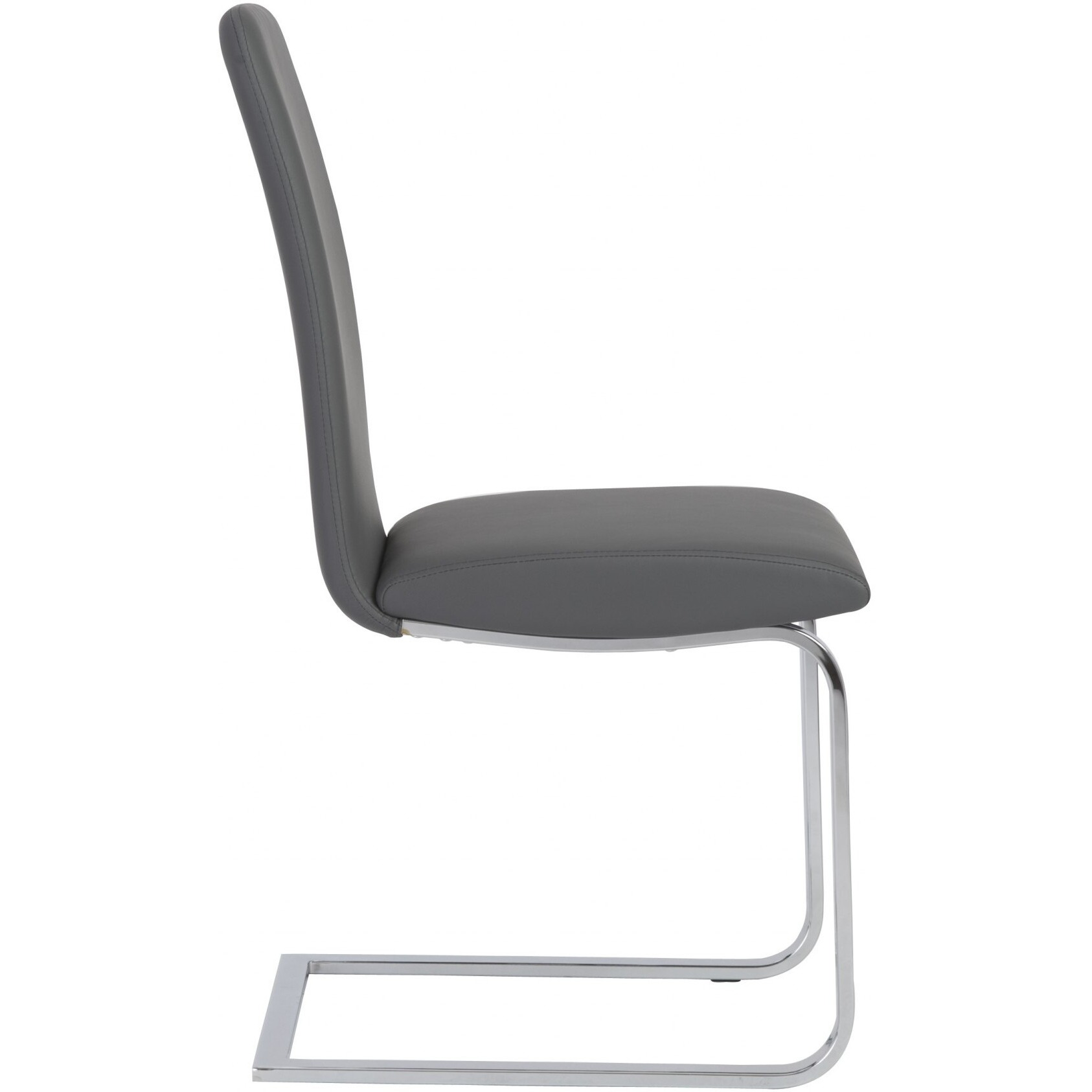 Set Of Two Mod Dark Gray And Silver Dining Chairs