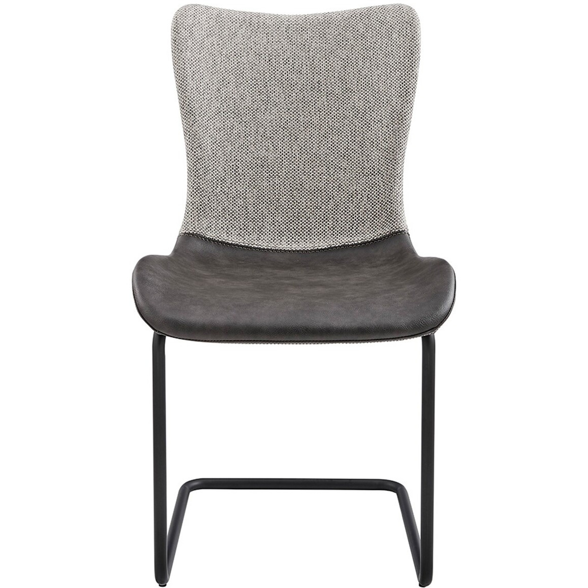 Set Of Two Gray Metro Mix Cantilever Dining Chairs