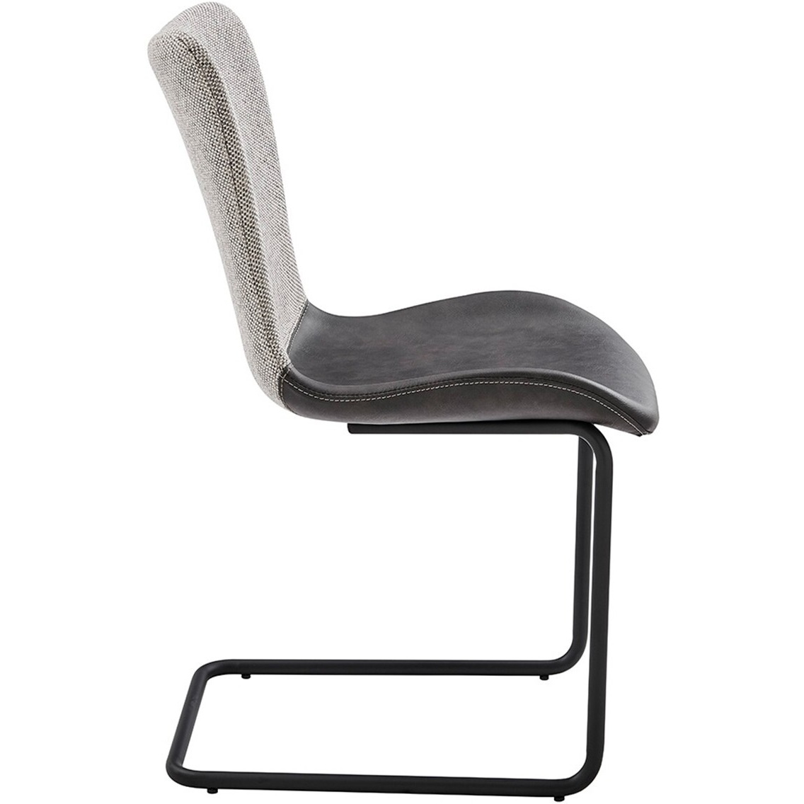 Set Of Two Gray Metro Mix Cantilever Dining Chairs