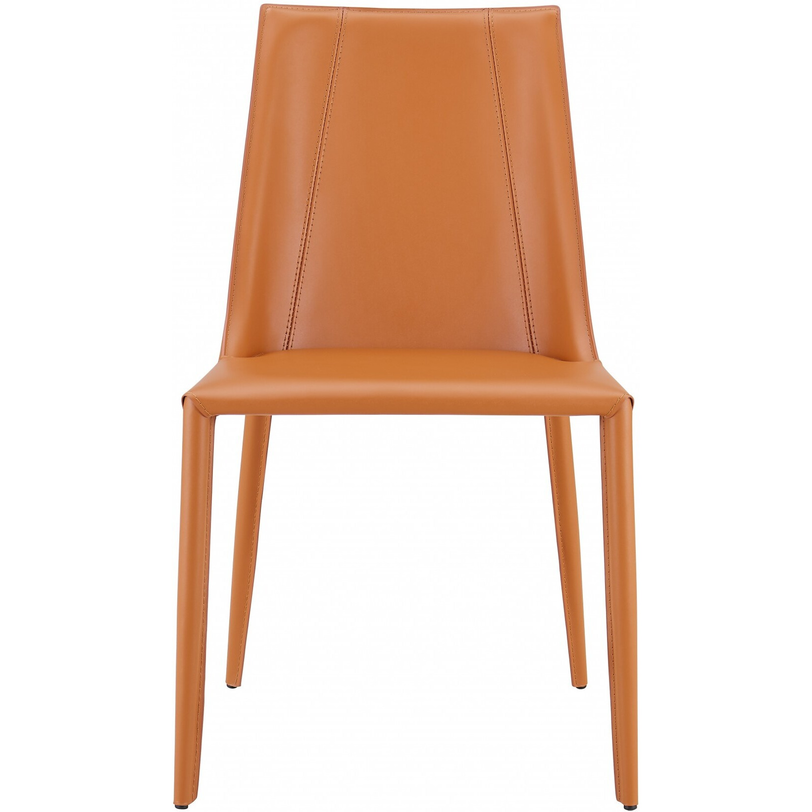 Sleek All Terra Cotta Faux Leather Dining Or Side Chair
