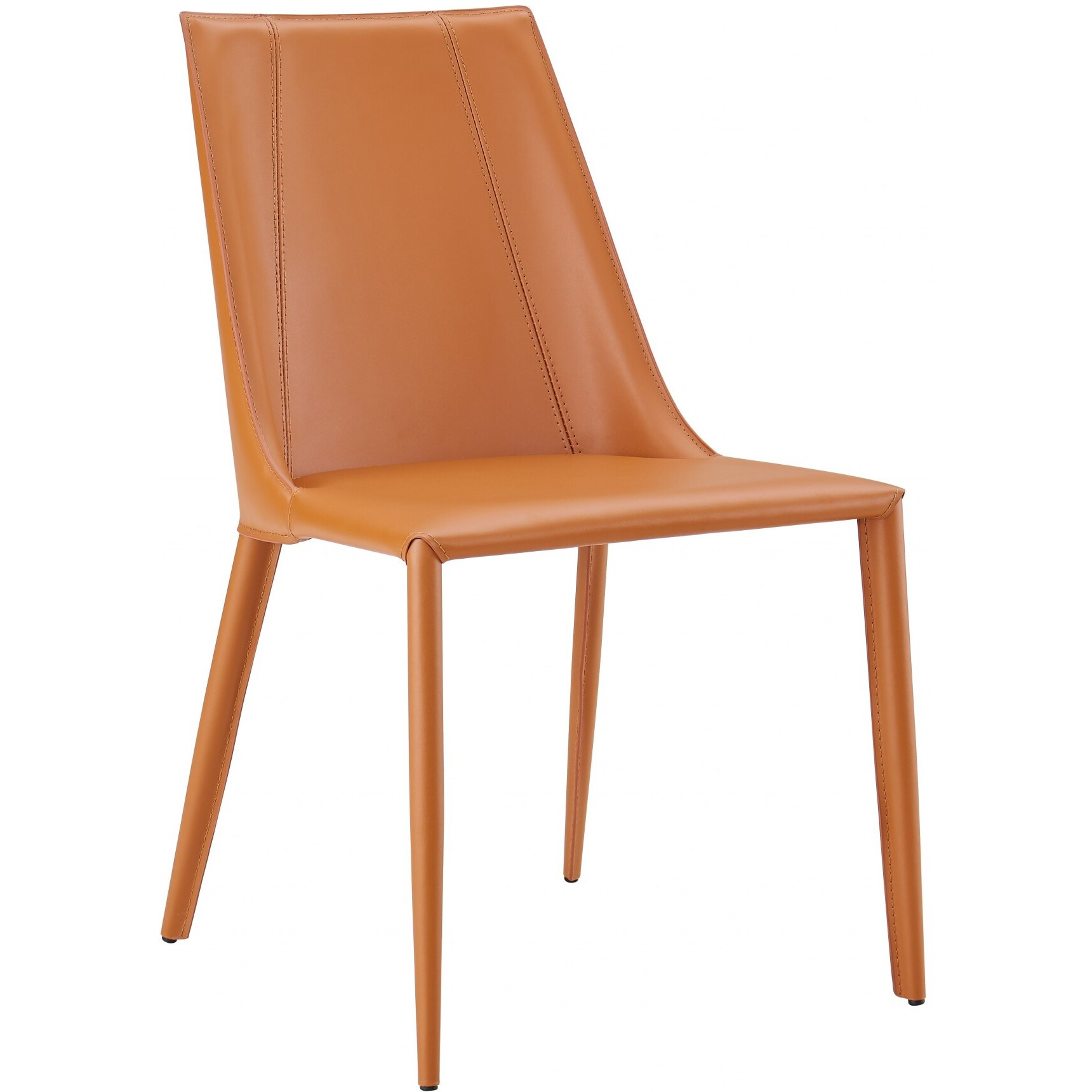 Sleek All Terra Cotta Faux Leather Dining Or Side Chair
