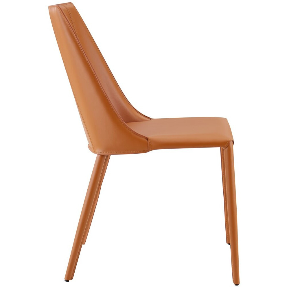 Sleek All Terra Cotta Faux Leather Dining Or Side Chair