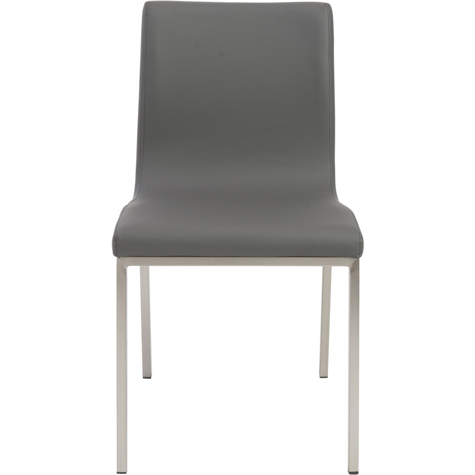 Set Of Two Minimalist Light Gray Faux Faux Leather Chairs