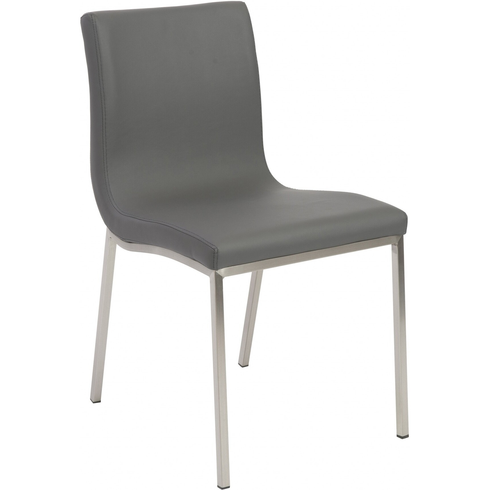 Set Of Two Minimalist Light Gray Faux Faux Leather Chairs