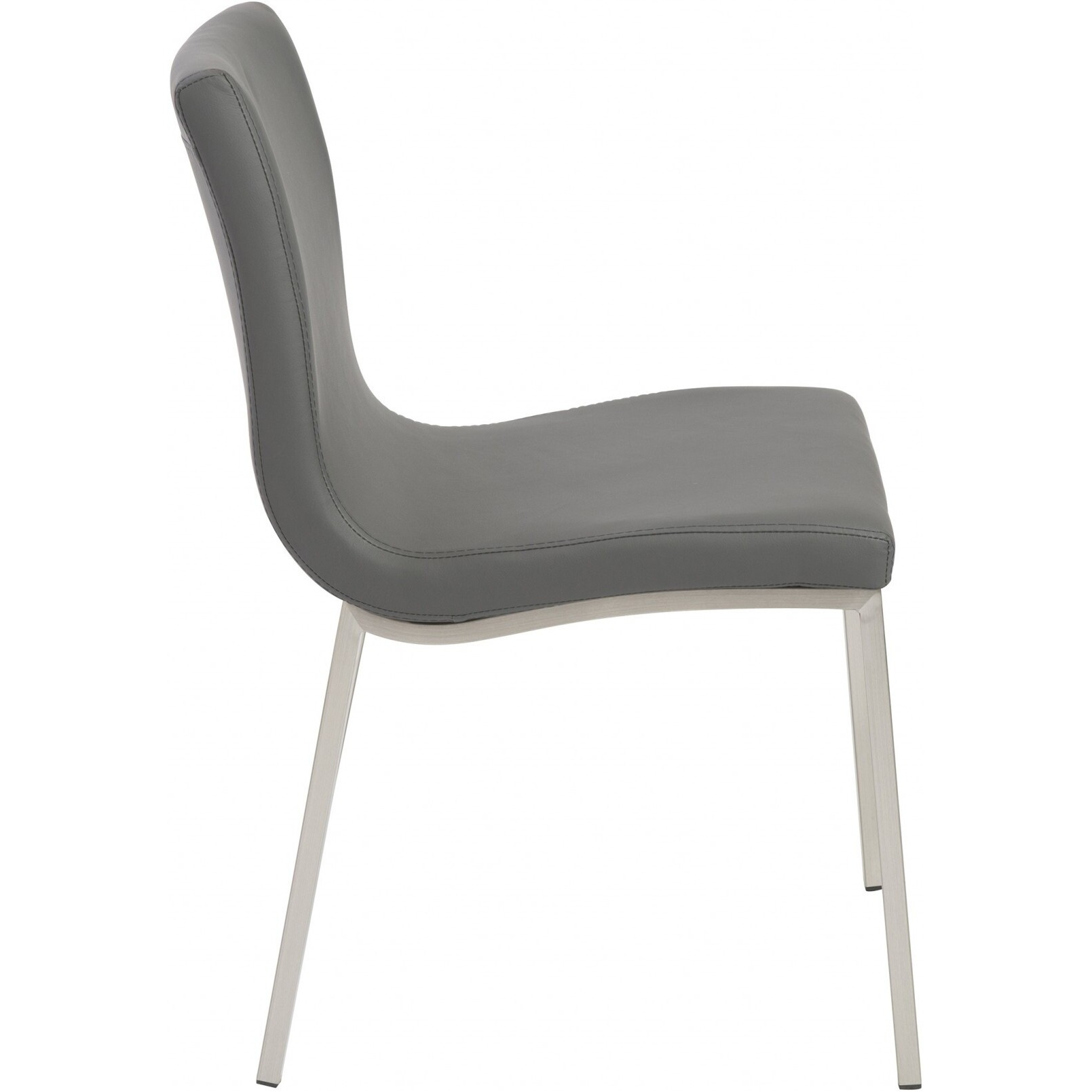 Set Of Two Minimalist Light Gray Faux Faux Leather Chairs