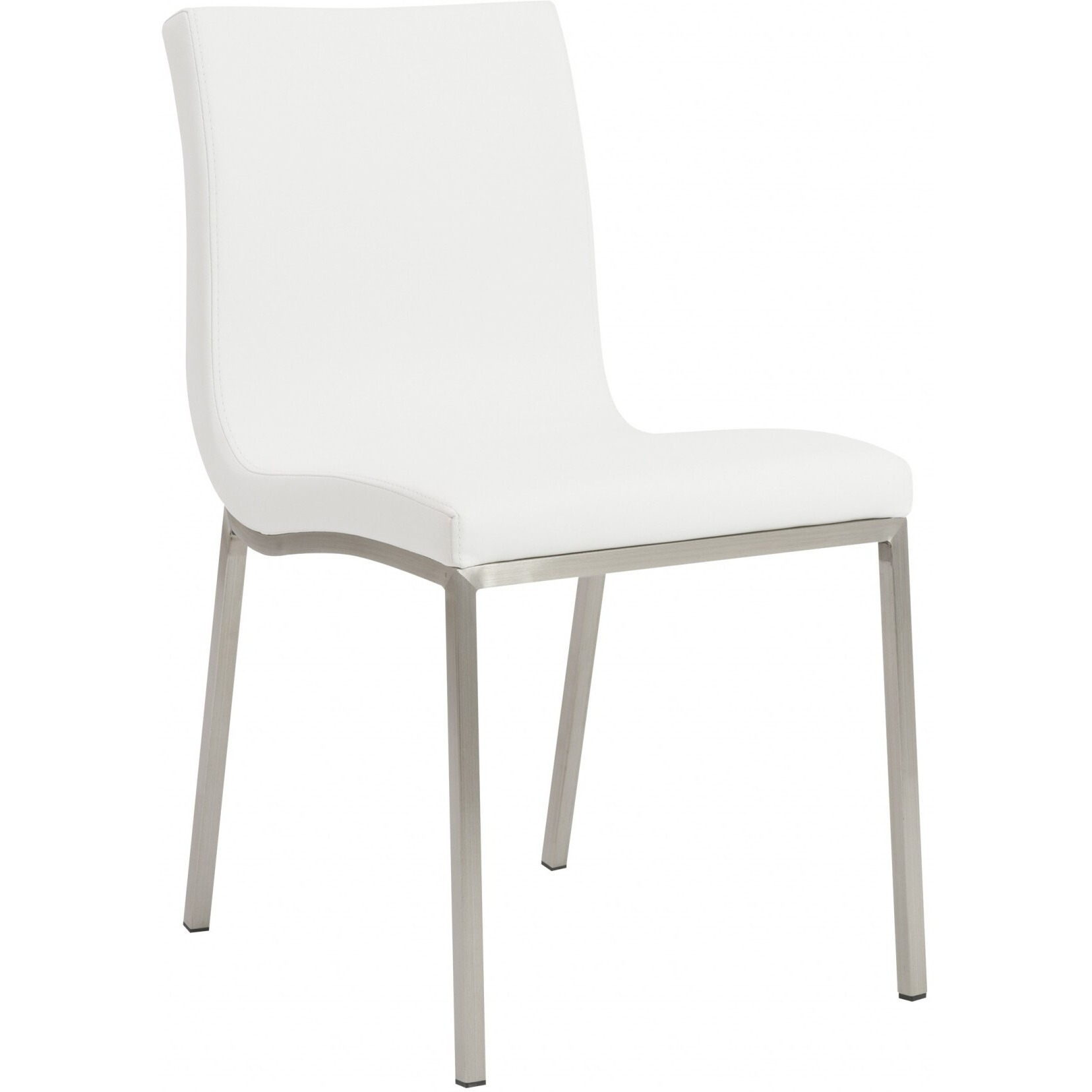 Set Of Two Minimalist White Faux Faux Leather Chairs