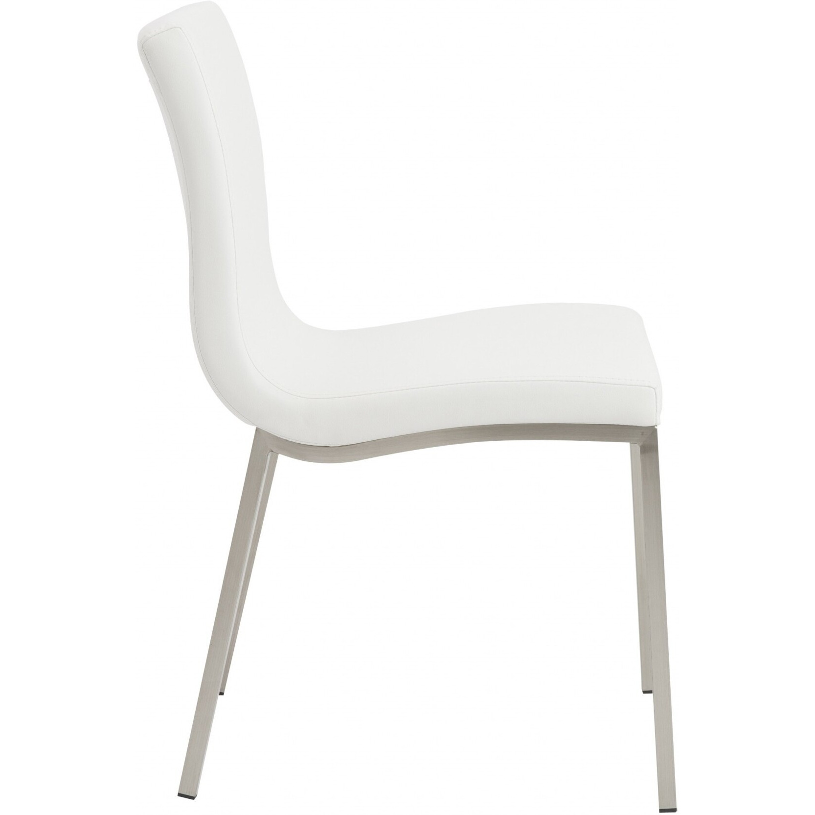 Set Of Two Minimalist White Faux Faux Leather Chairs