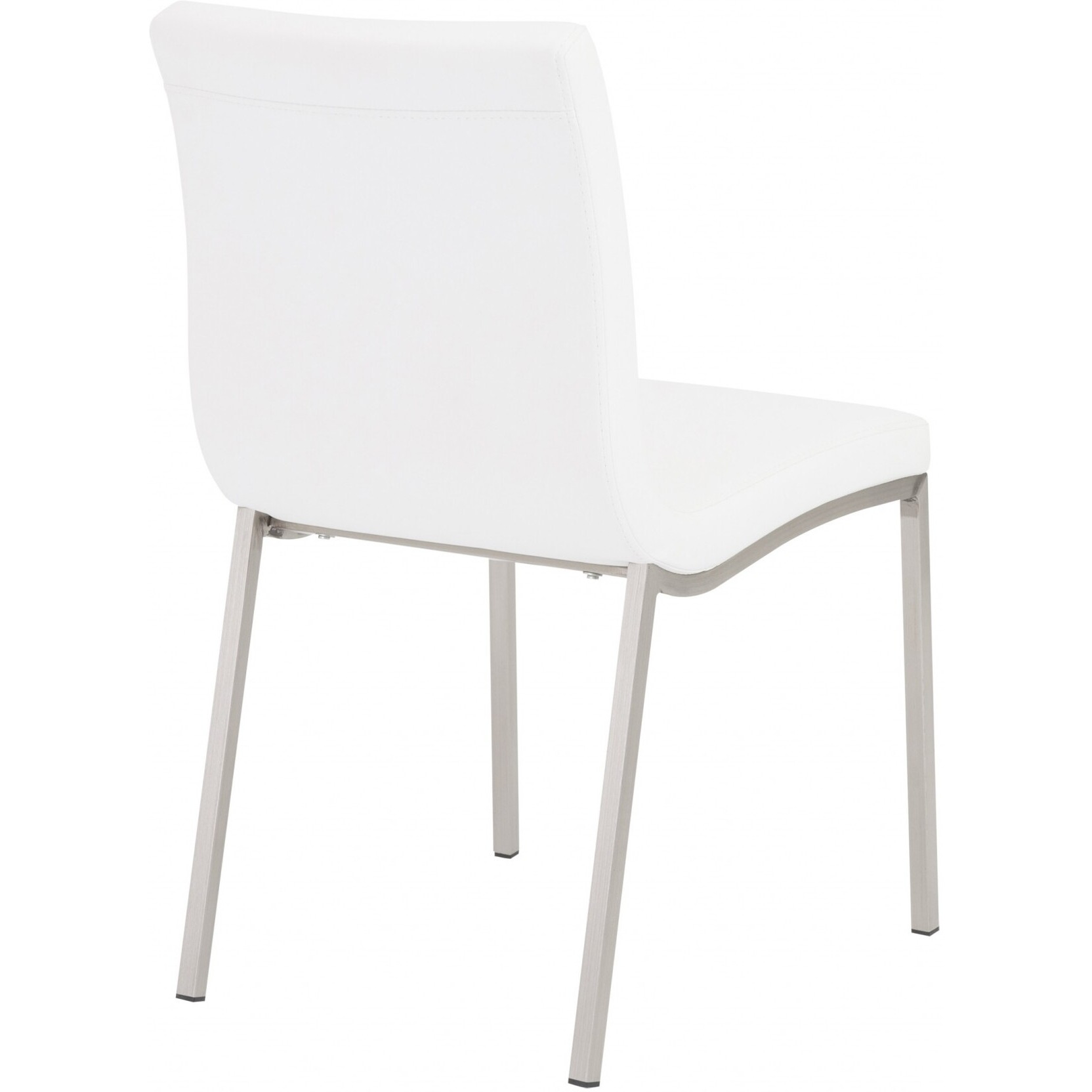 Set Of Two Minimalist White Faux Faux Leather Chairs