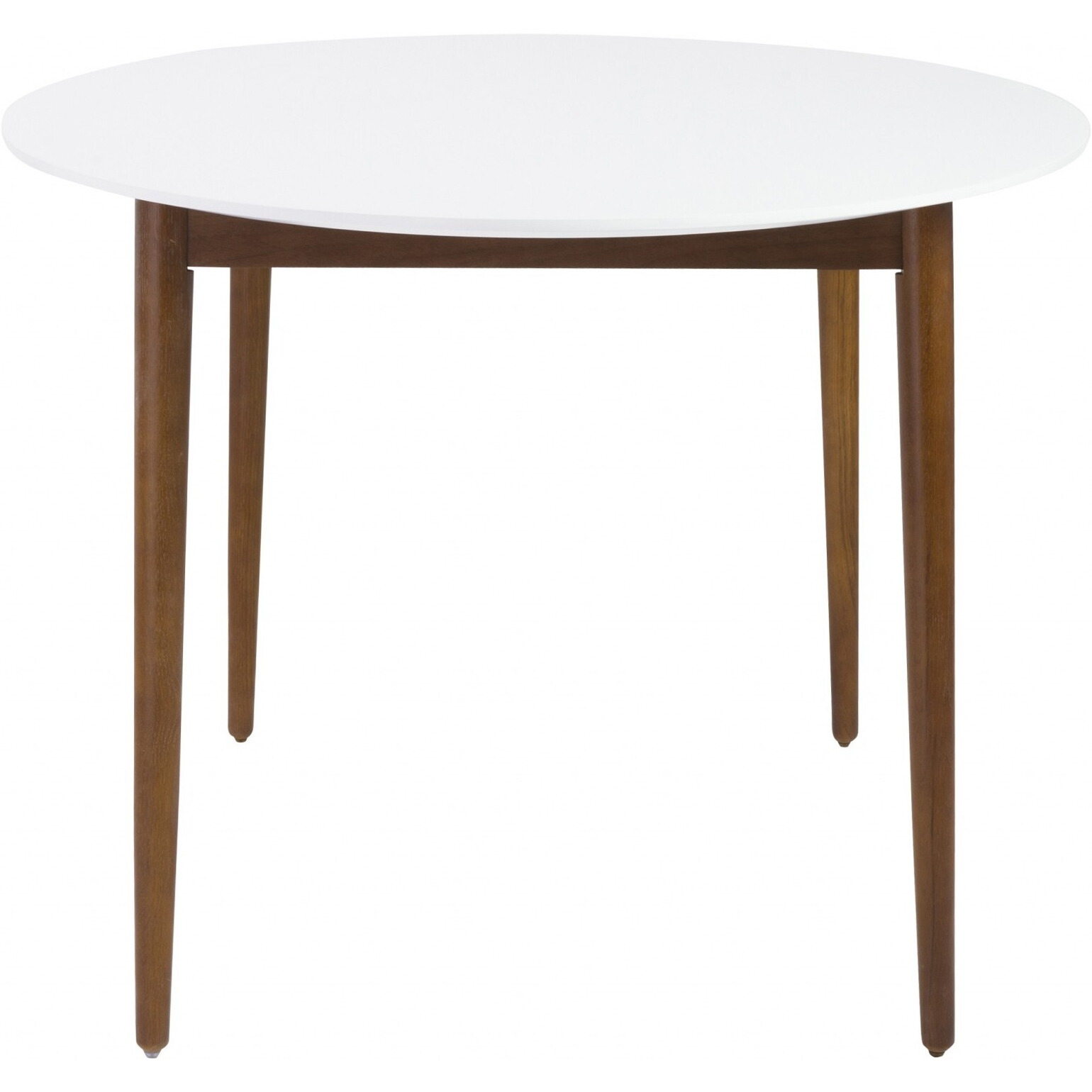 Modern Walnut And White Oval Dining Table