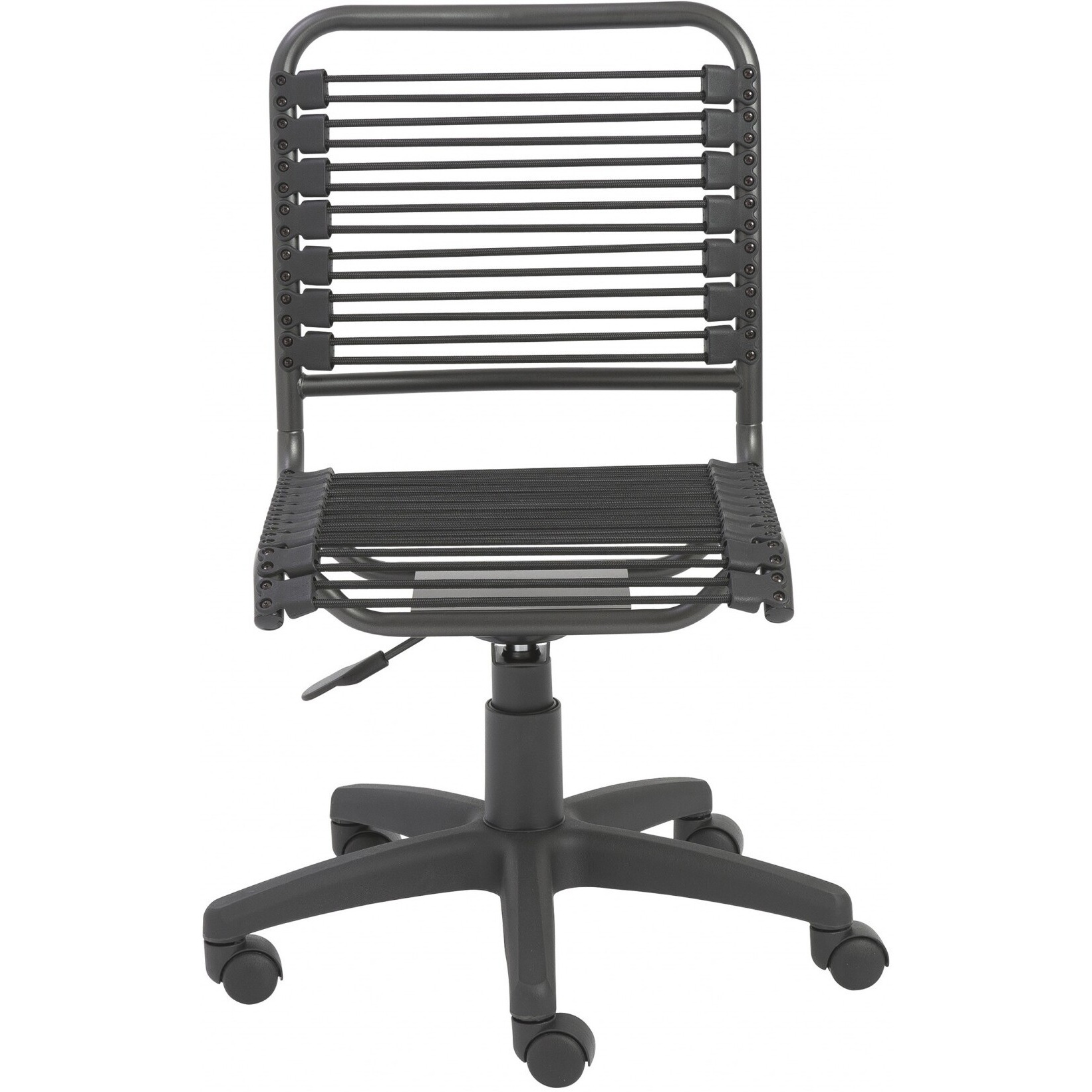 35"" All Black Round Bungee Cord Low Back Office Chair