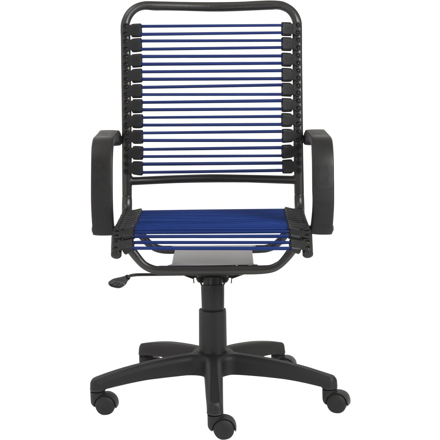 43"" Black And Blue Round Bungee Cord High Back Office Chair