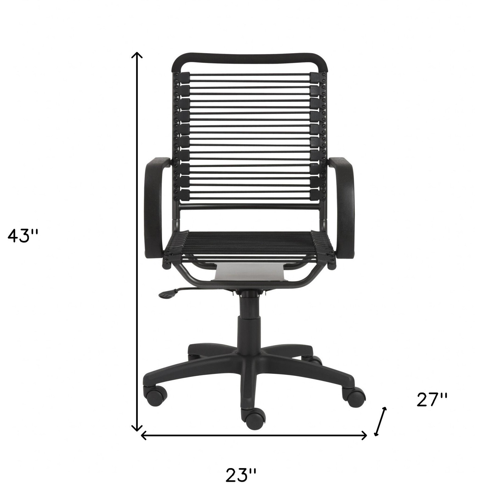 43"" All Black Round Bungee Cord High Back Office Chair