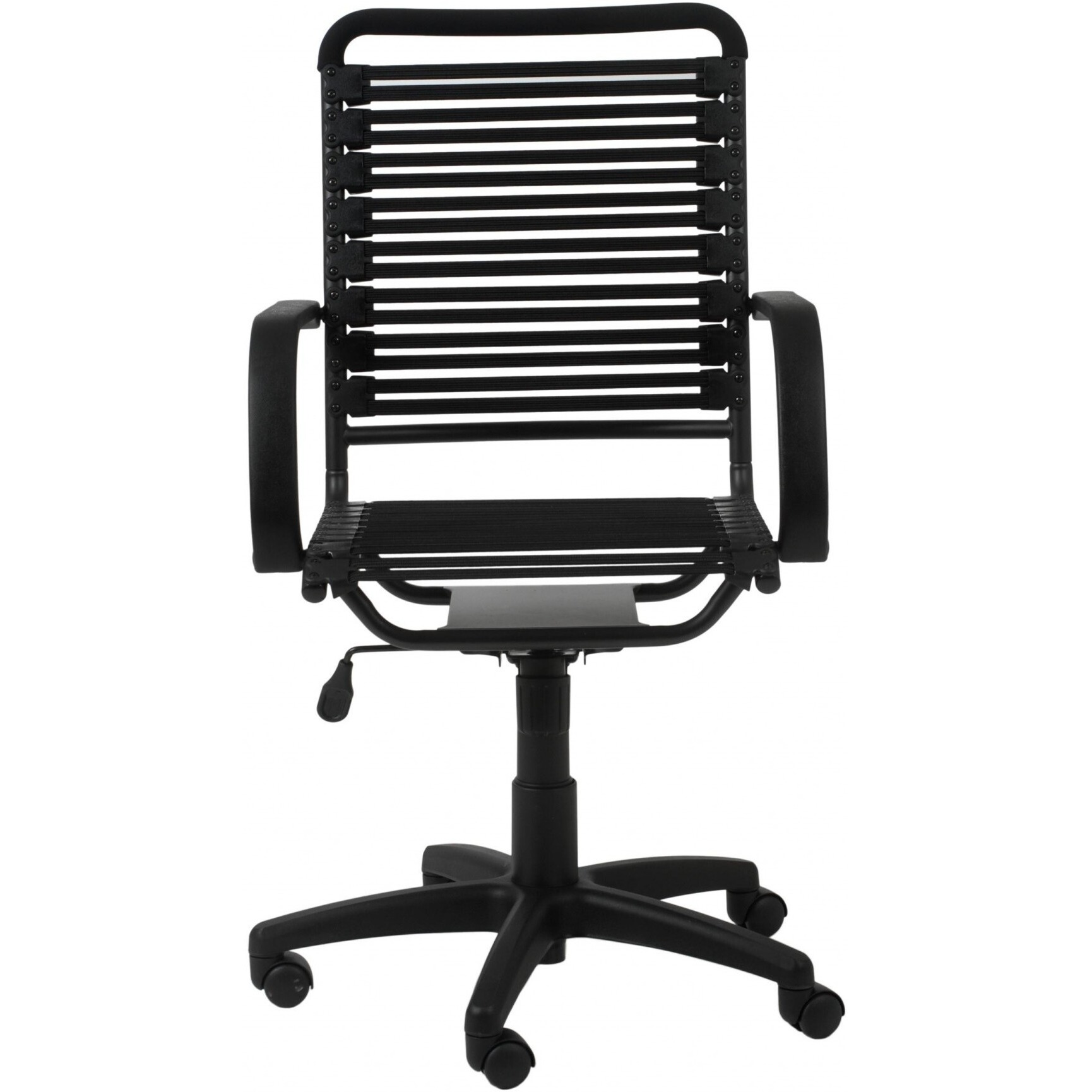 45"" All Black Flat Bungee Cord High Back Office Chair