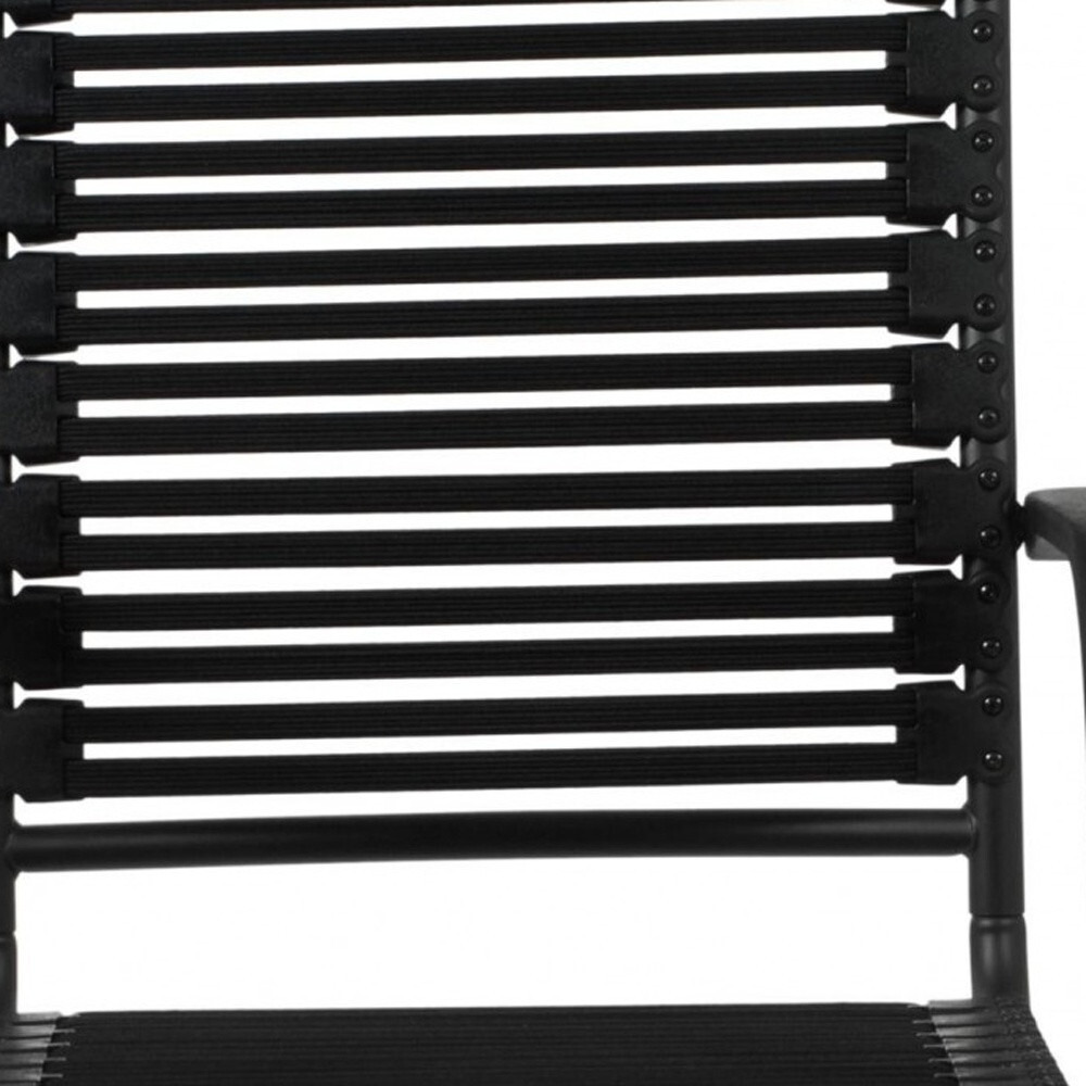 45"" All Black Flat Bungee Cord High Back Office Chair