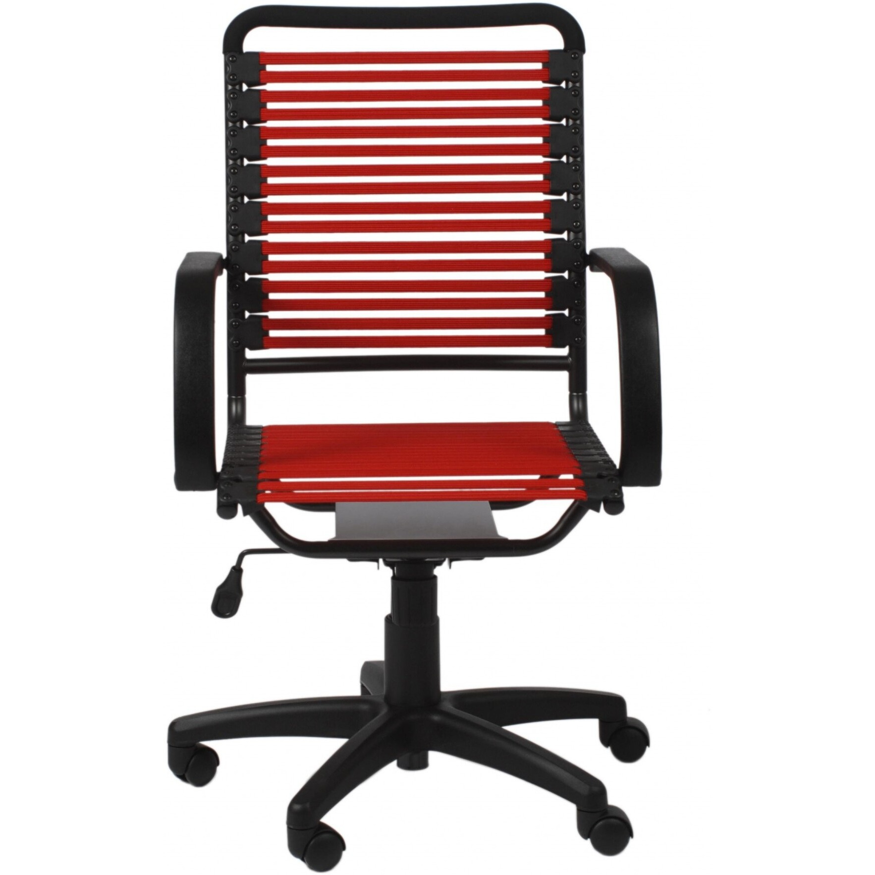 45"" Black And Red Flat Bungee Cord High Back Office Chair