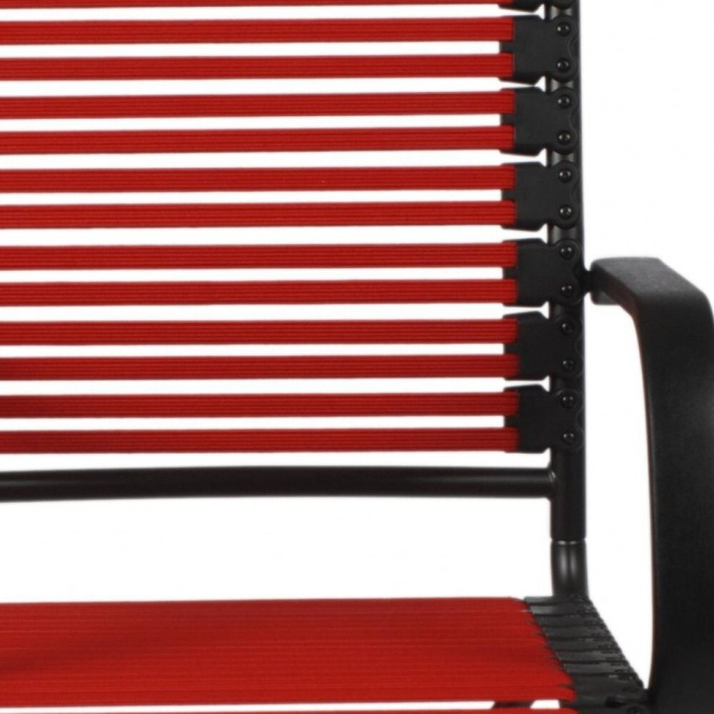 45"" Black And Red Flat Bungee Cord High Back Office Chair