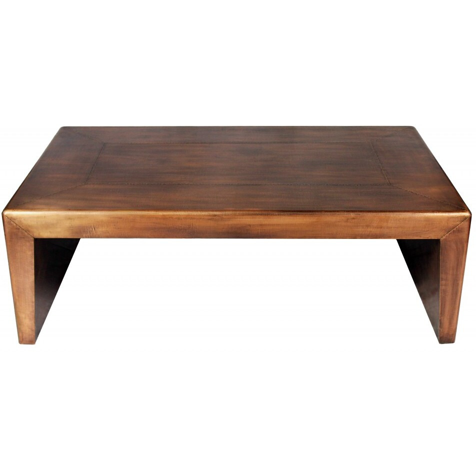 Modern Copper Tone Coffee Table
