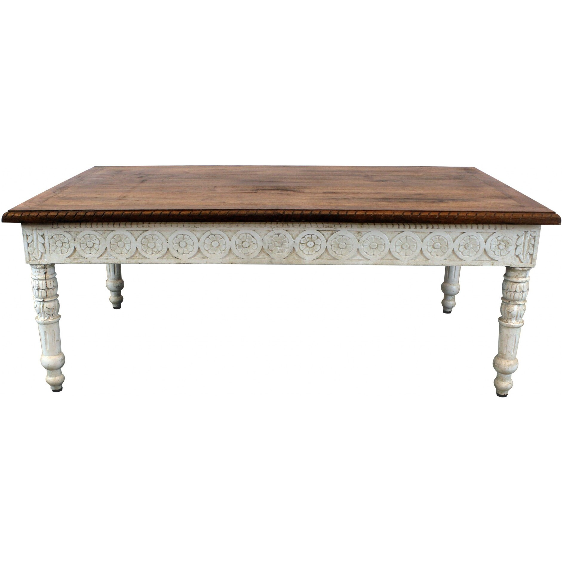 Brown And White Decorative Coffee Table