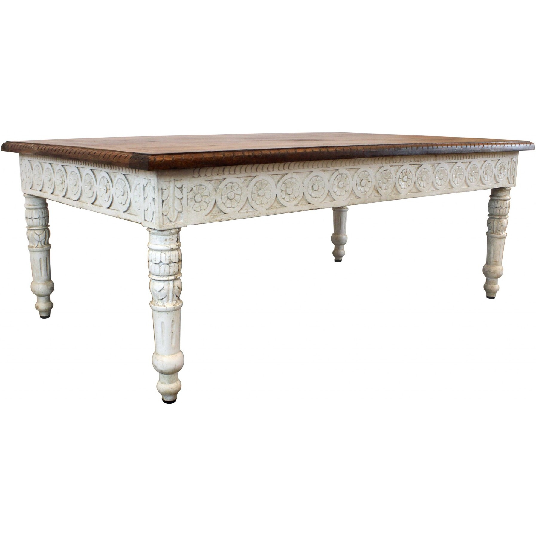 Brown And White Decorative Coffee Table