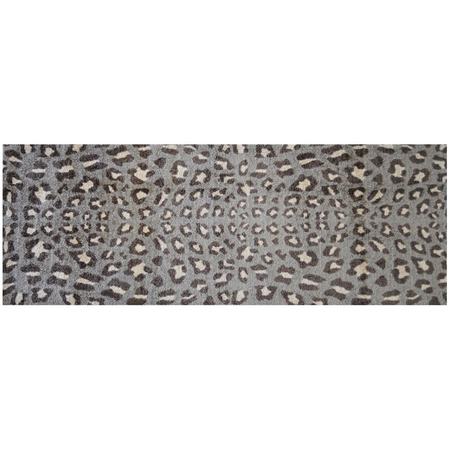 2' X 6' Gray And Brown Cheetah Washable Runner Rug