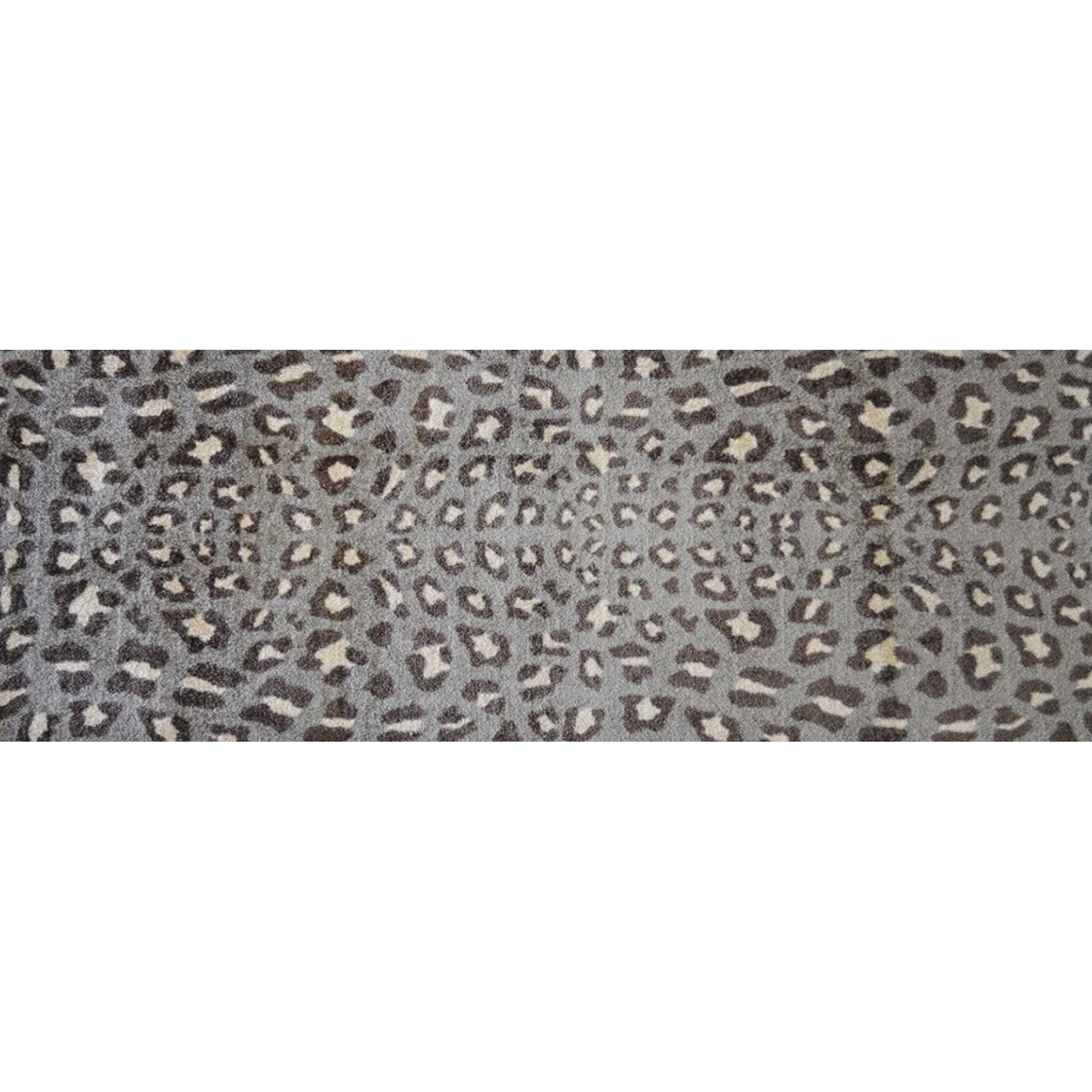 2' X 6' Gray And Brown Cheetah Washable Runner Rug