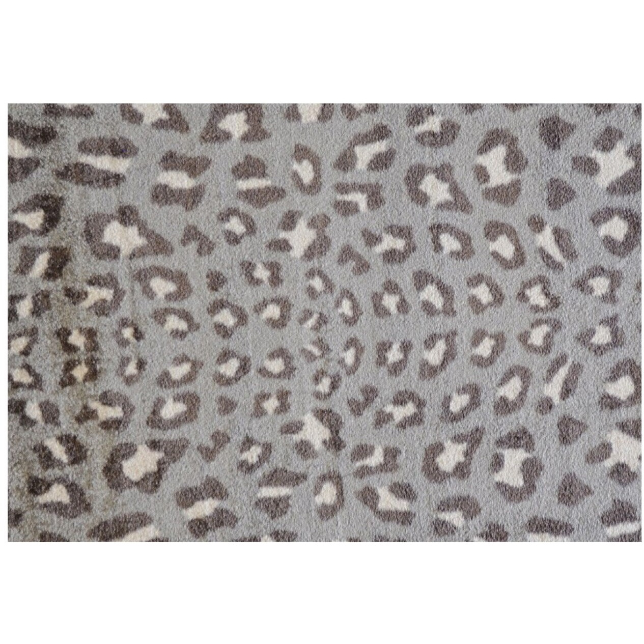 2' X 3' Gray And Brown Cheetah Washable Floor Mat