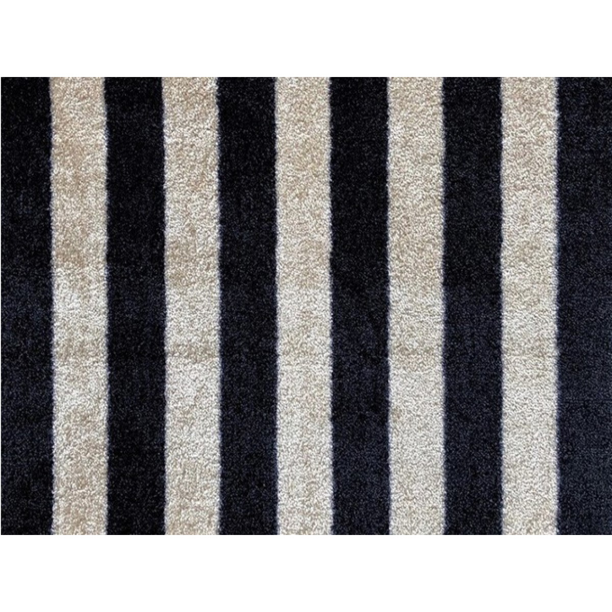 2' X 3' Black And Tan Wide Stripe Washable Floor Mat