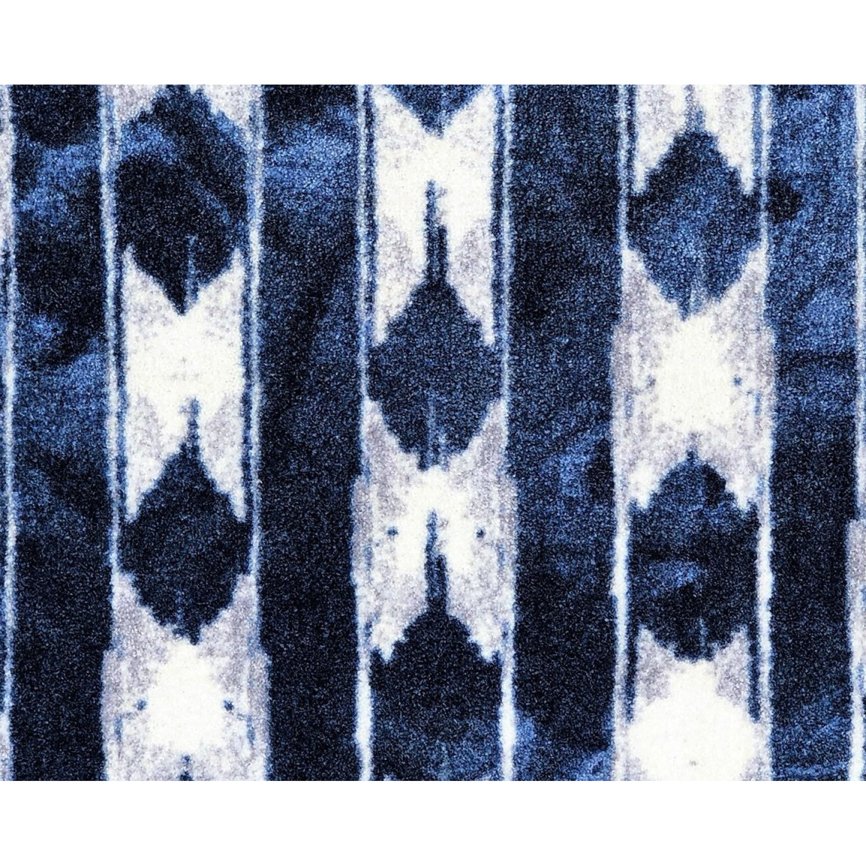 2' X 3' Shades Of Blue Abstract Stripes Washable Floor Mat
