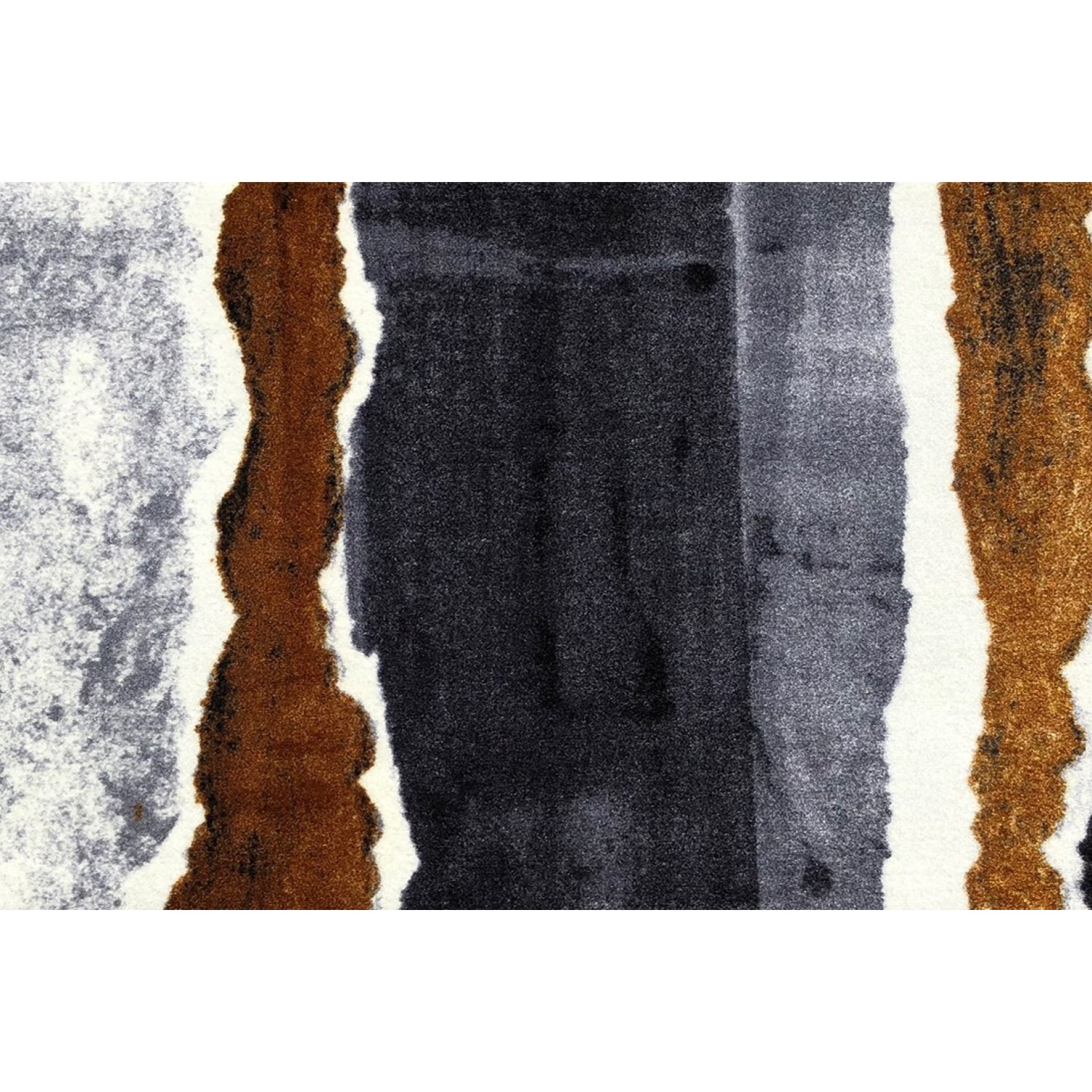 2' X 6' Gray And Brown Abstract Southwest Washable Runner Rug