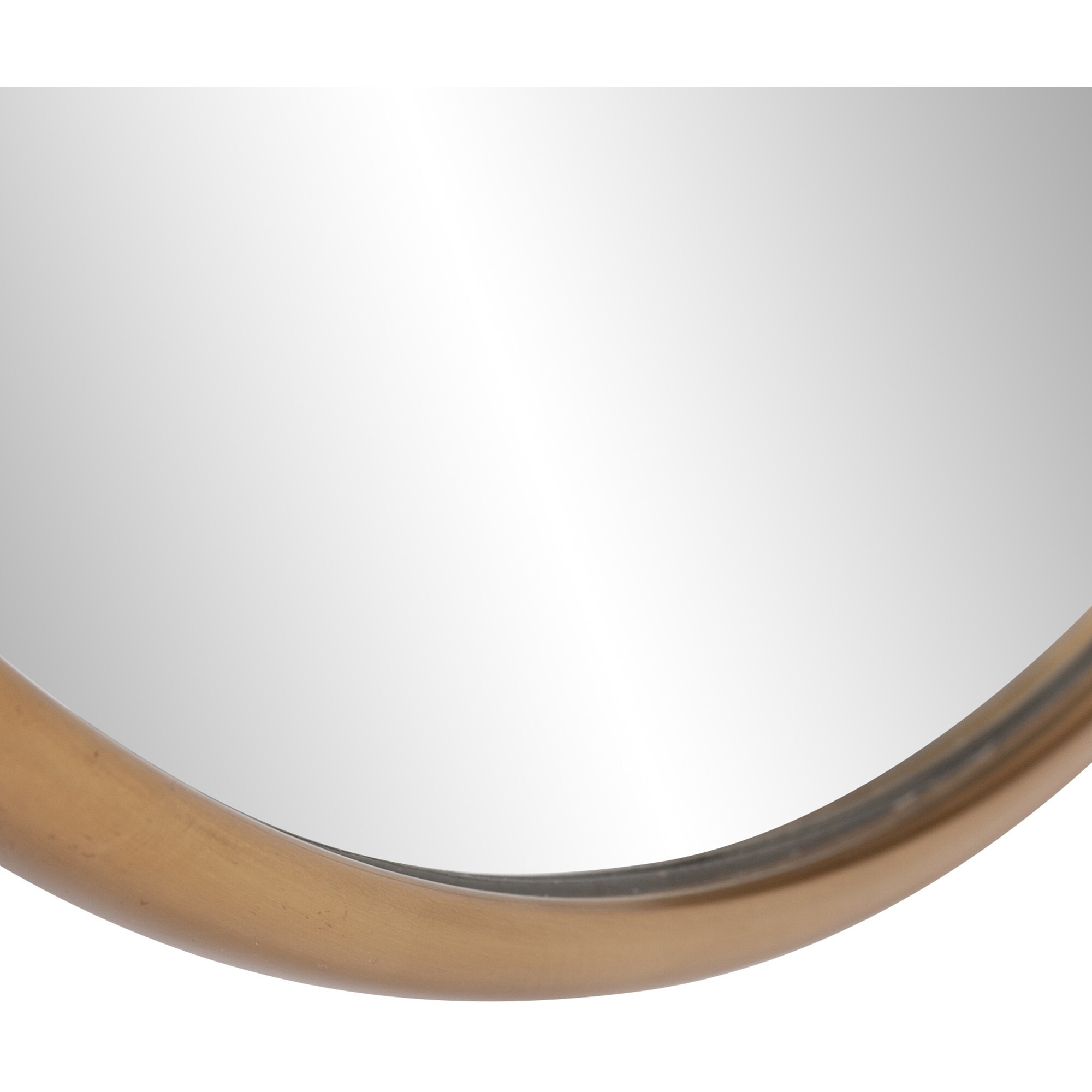 32"" Antiqued Brushed Brass Round Wall Mirror