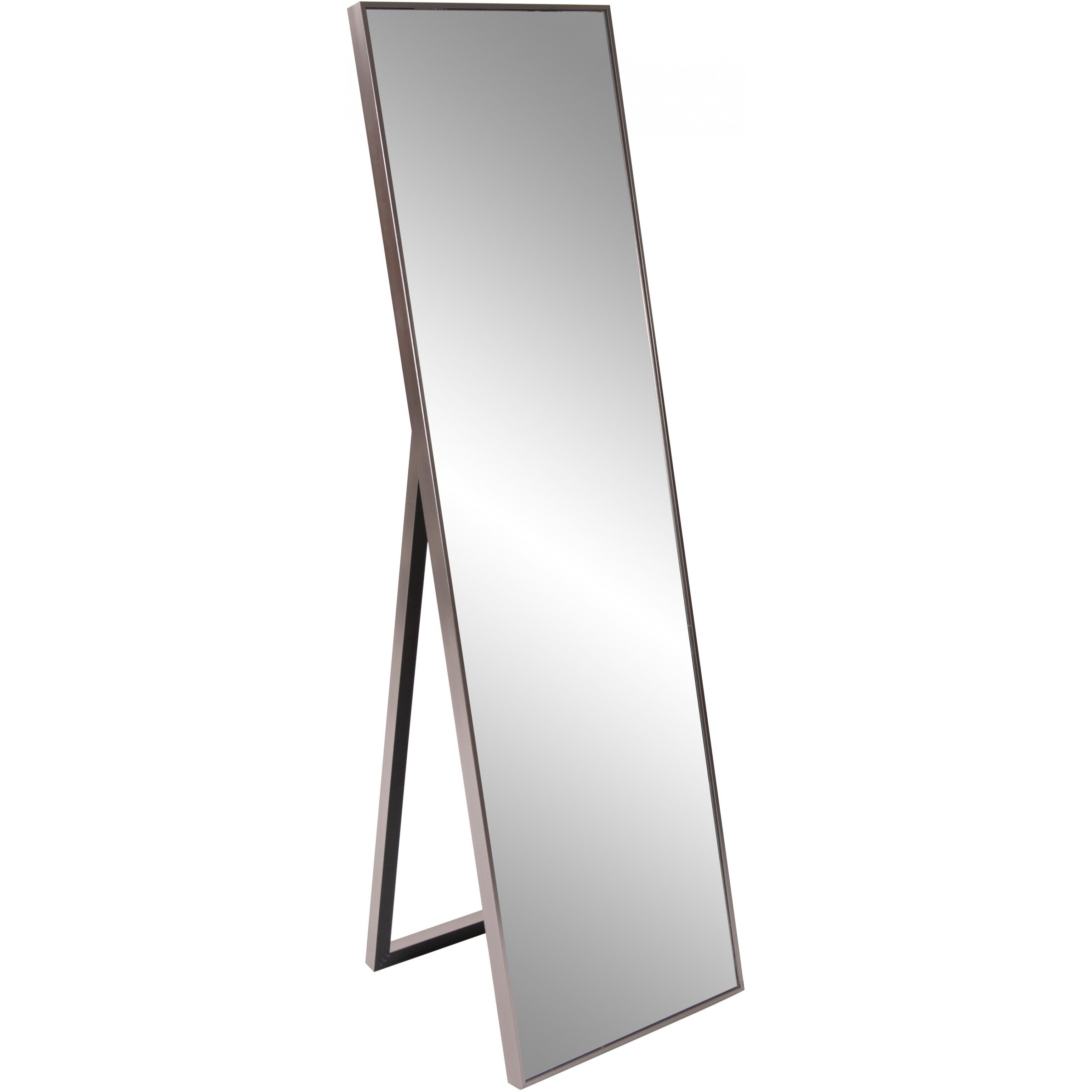 Sleek Brushed Brass Rectangular Full Length Standing Mirror