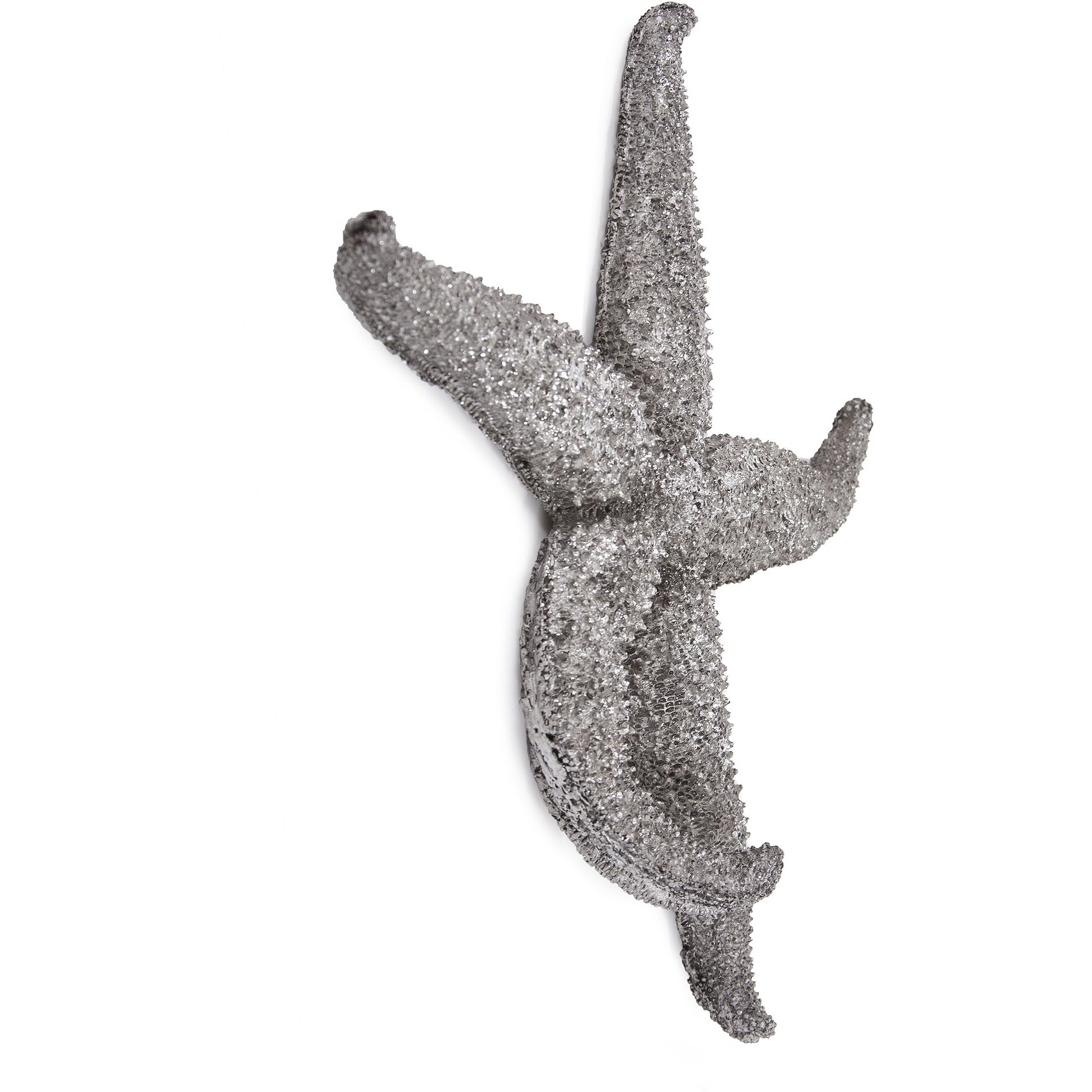 15"" Silver Pewter Textured Starfish Wall Art